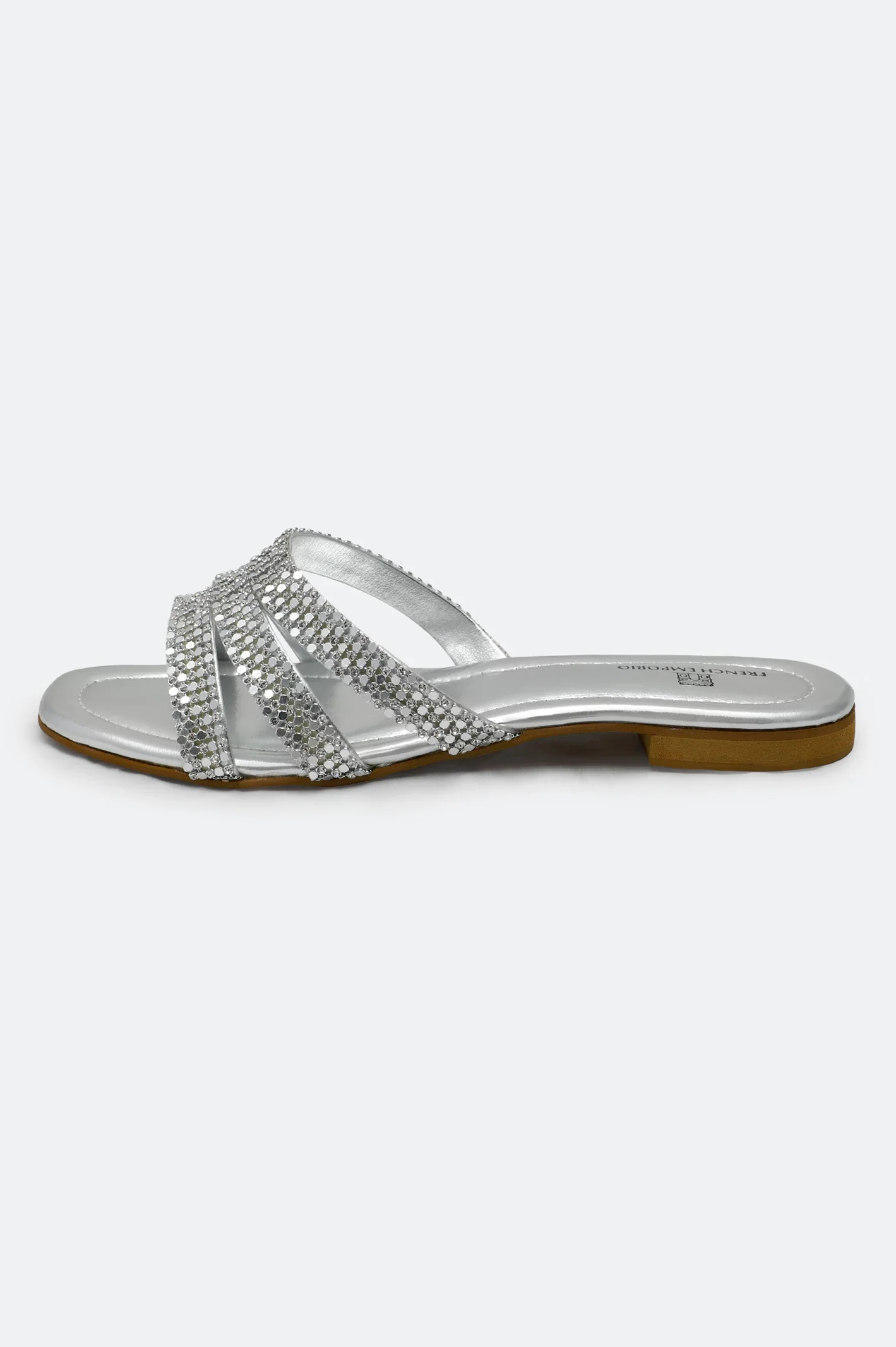 Silver Ladies Formal Slippers - Image 3