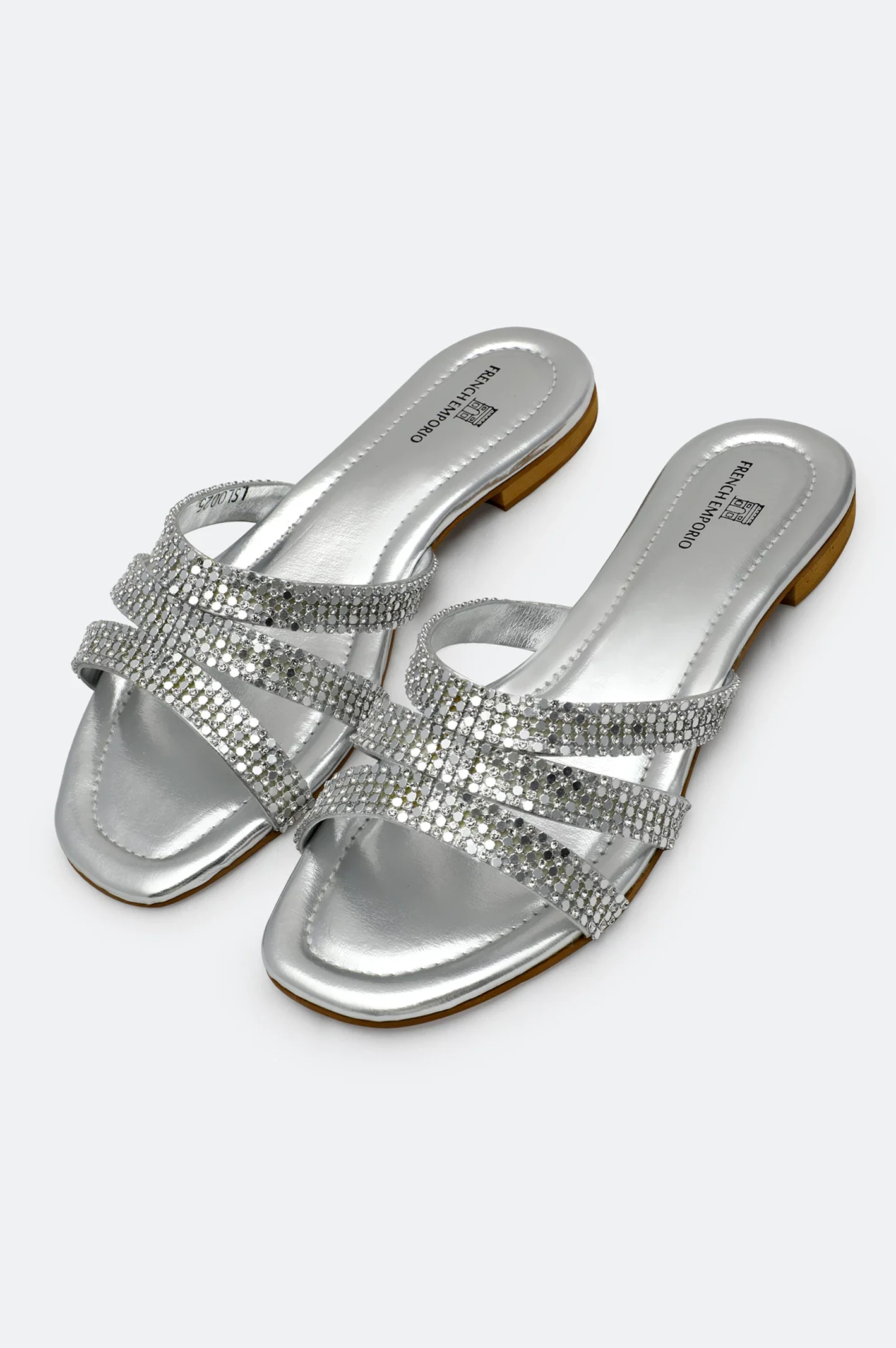Silver Ladies Formal Slippers - Image 4