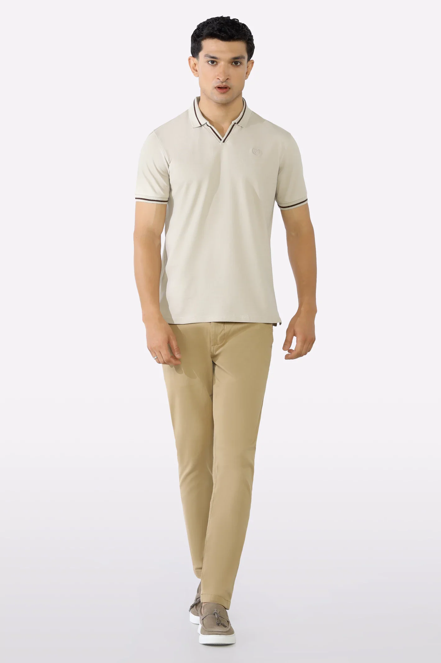Solid Collar Lycra Polo - Image 2