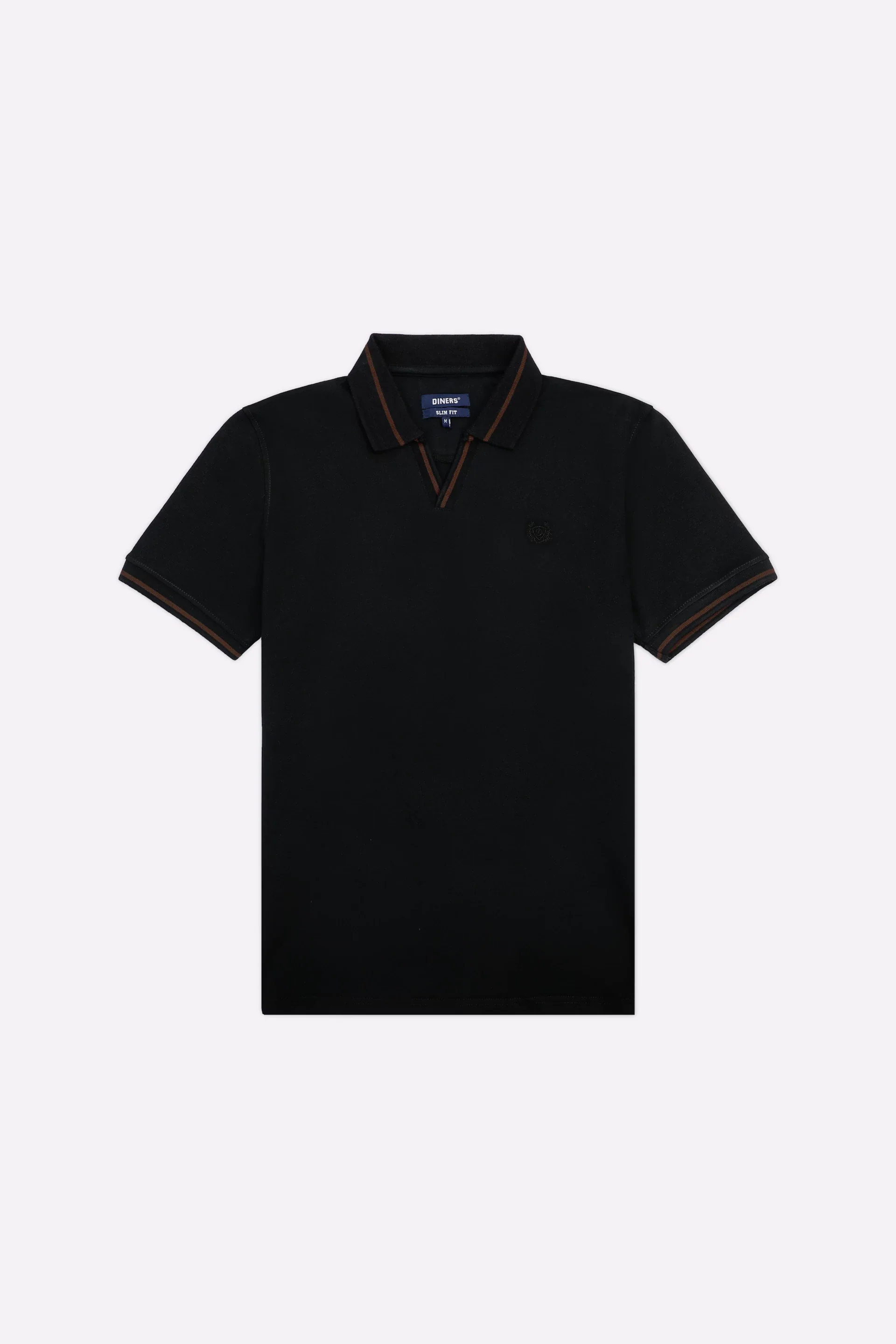 Black Solid Collar Lycra Polo