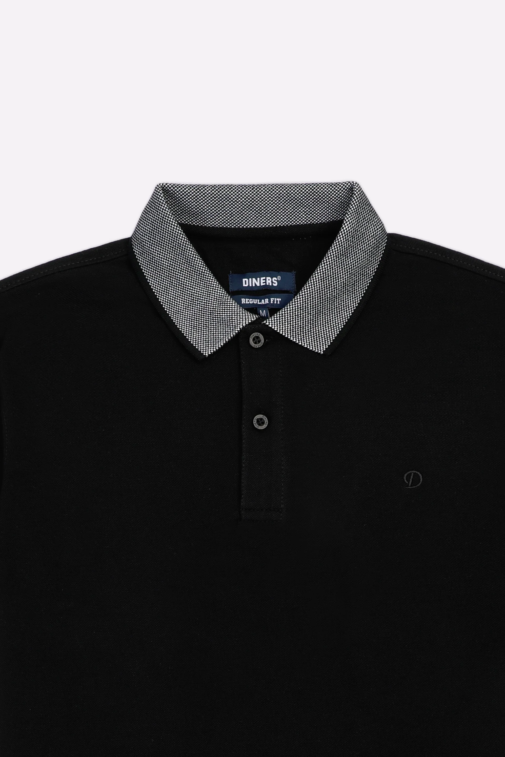 Black Jacquard Collar Polo - Image 2