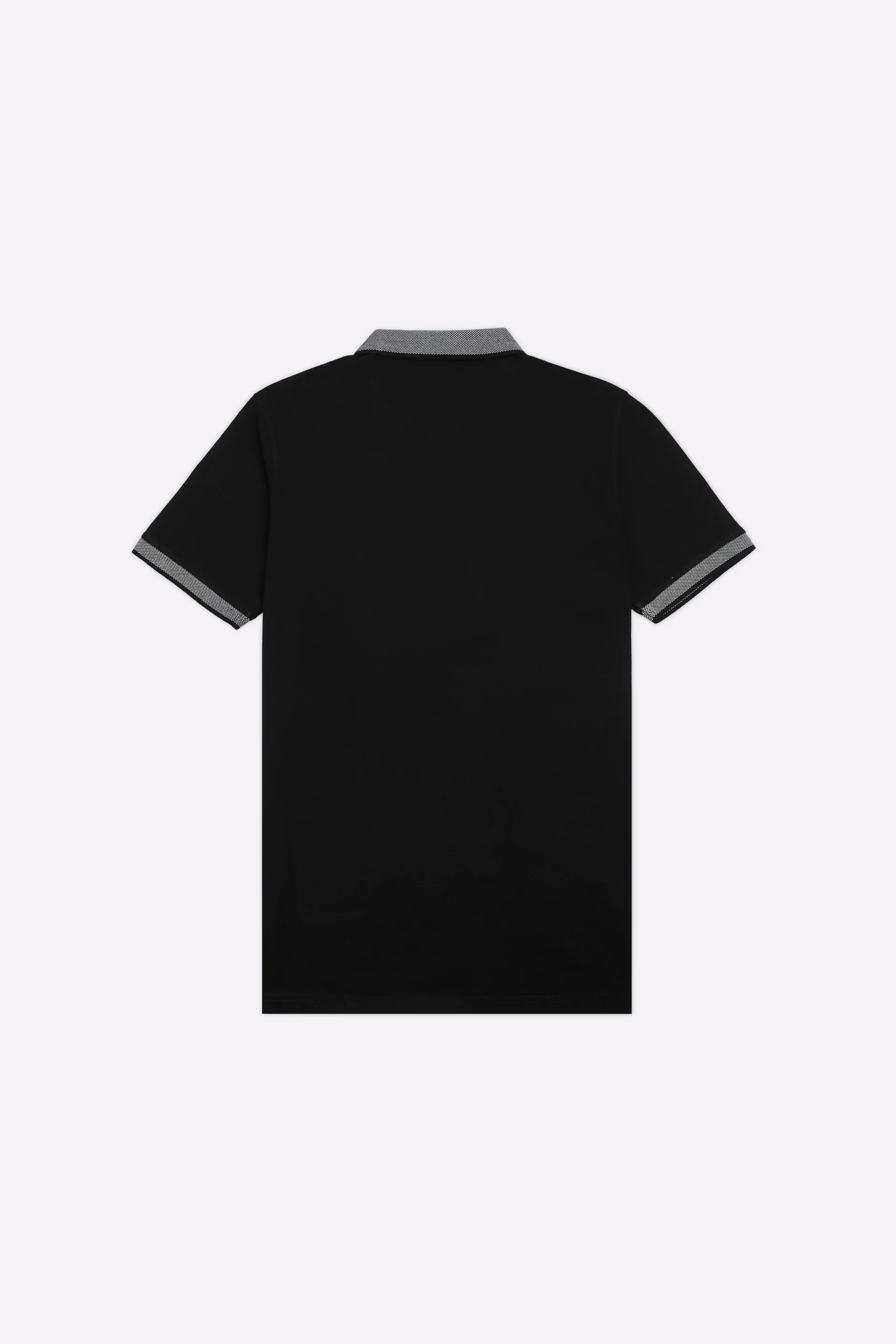 Black Jacquard Collar Polo - Image 3