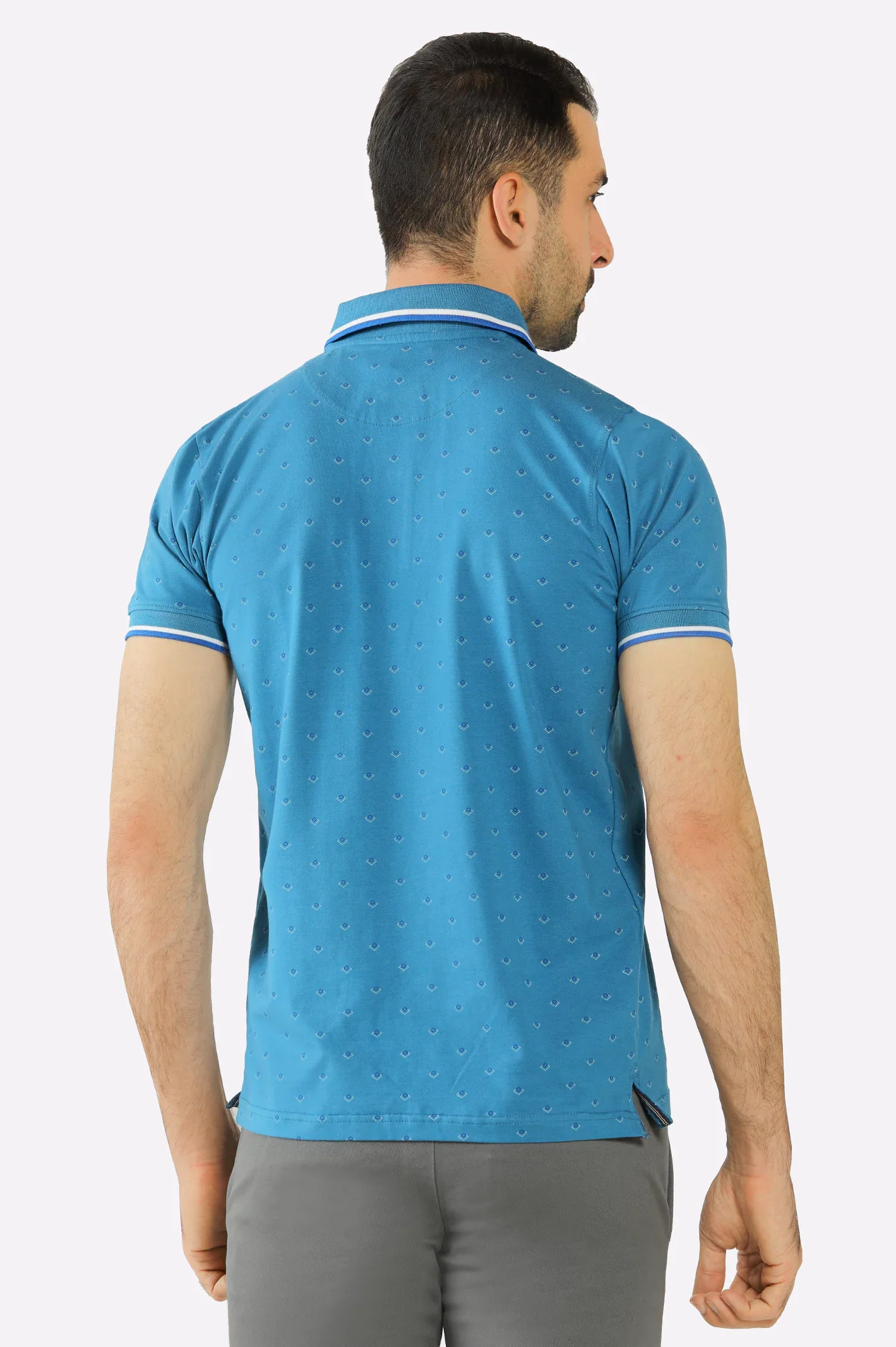 Blue All Over Printed Polo - Image 3