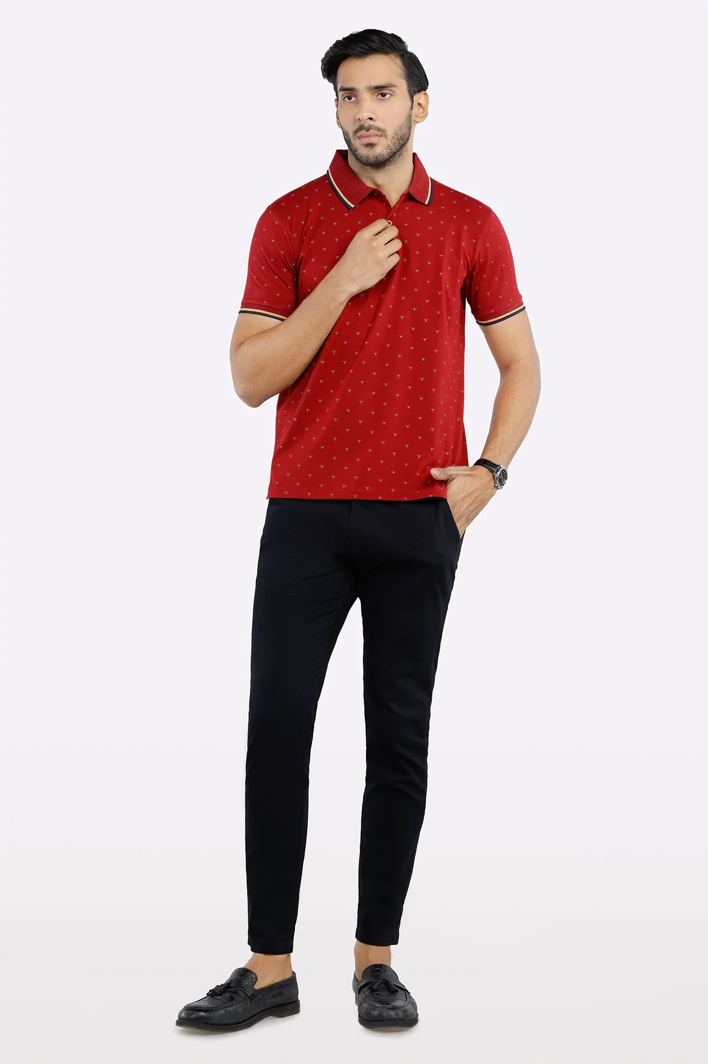 Red All Over Printed Polo - Image 2