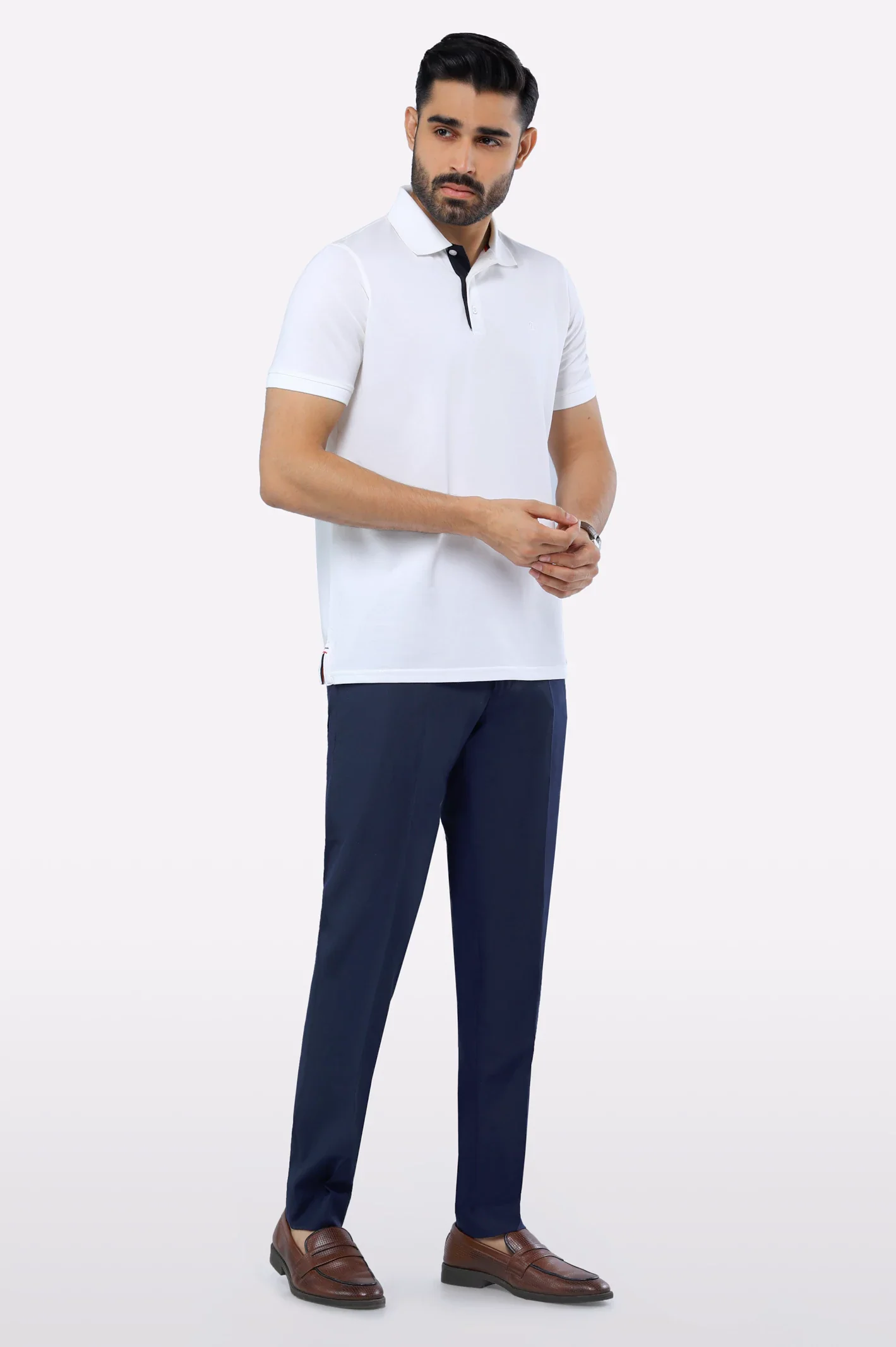 White Tipping Collar Polo - Image 2