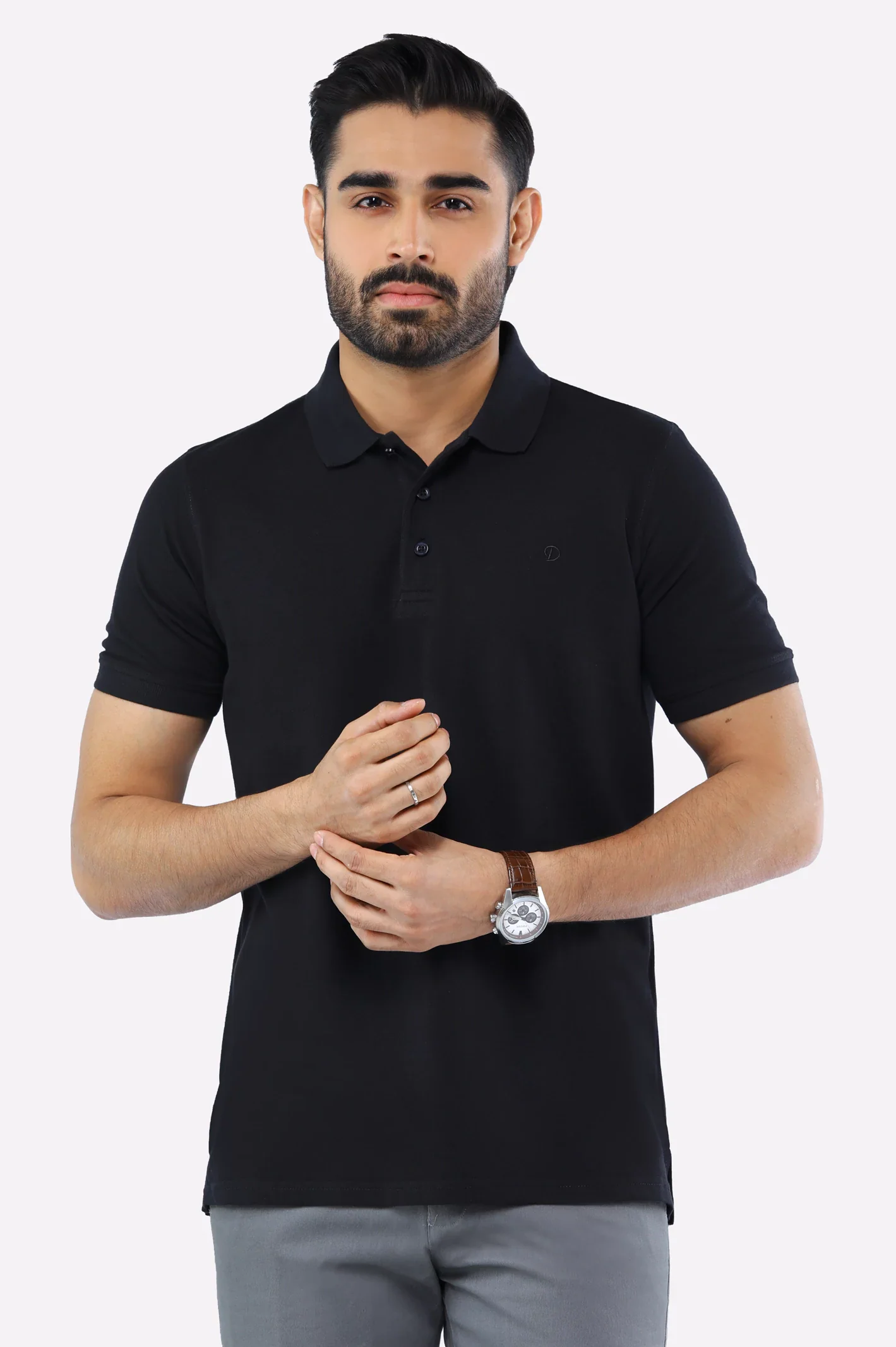 Black Tipping Collar Polo