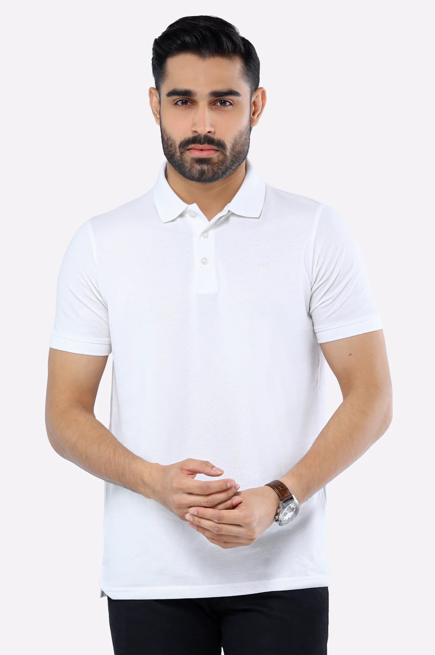 White Tipping Collar Polo