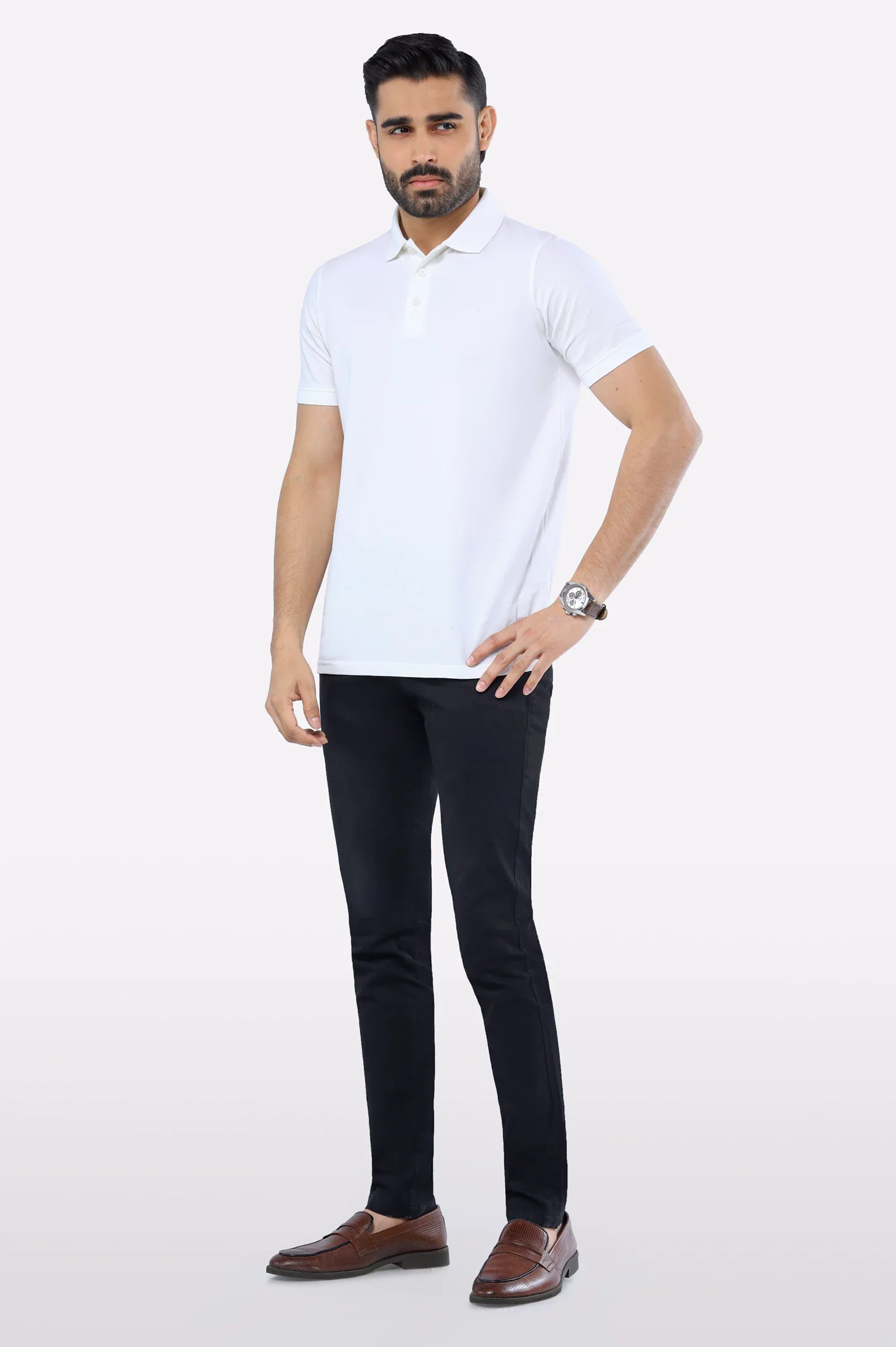 White Tipping Collar Polo - Image 2