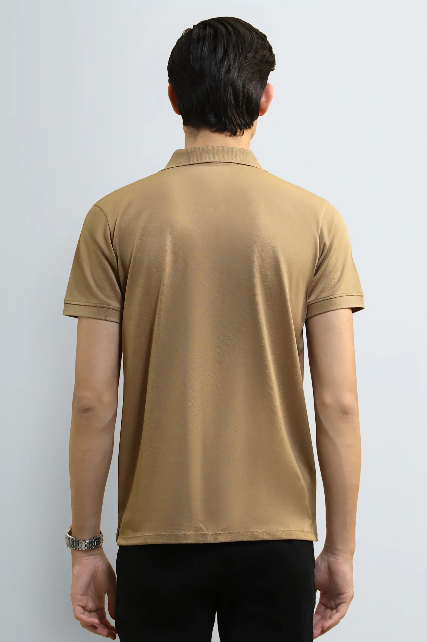 Brown Solid Collar Polo - Image 3