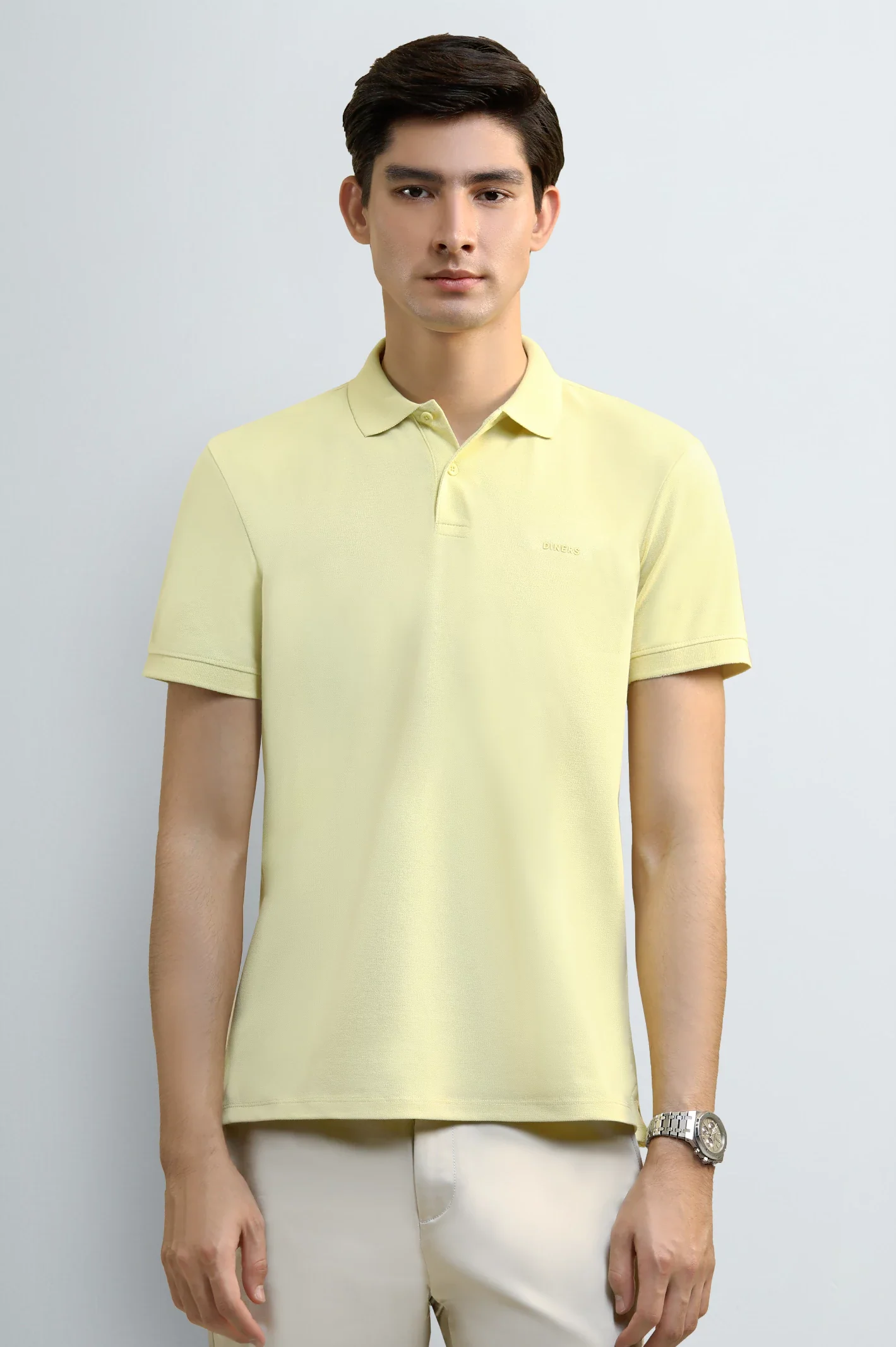 Lime Solid Collar Polo
