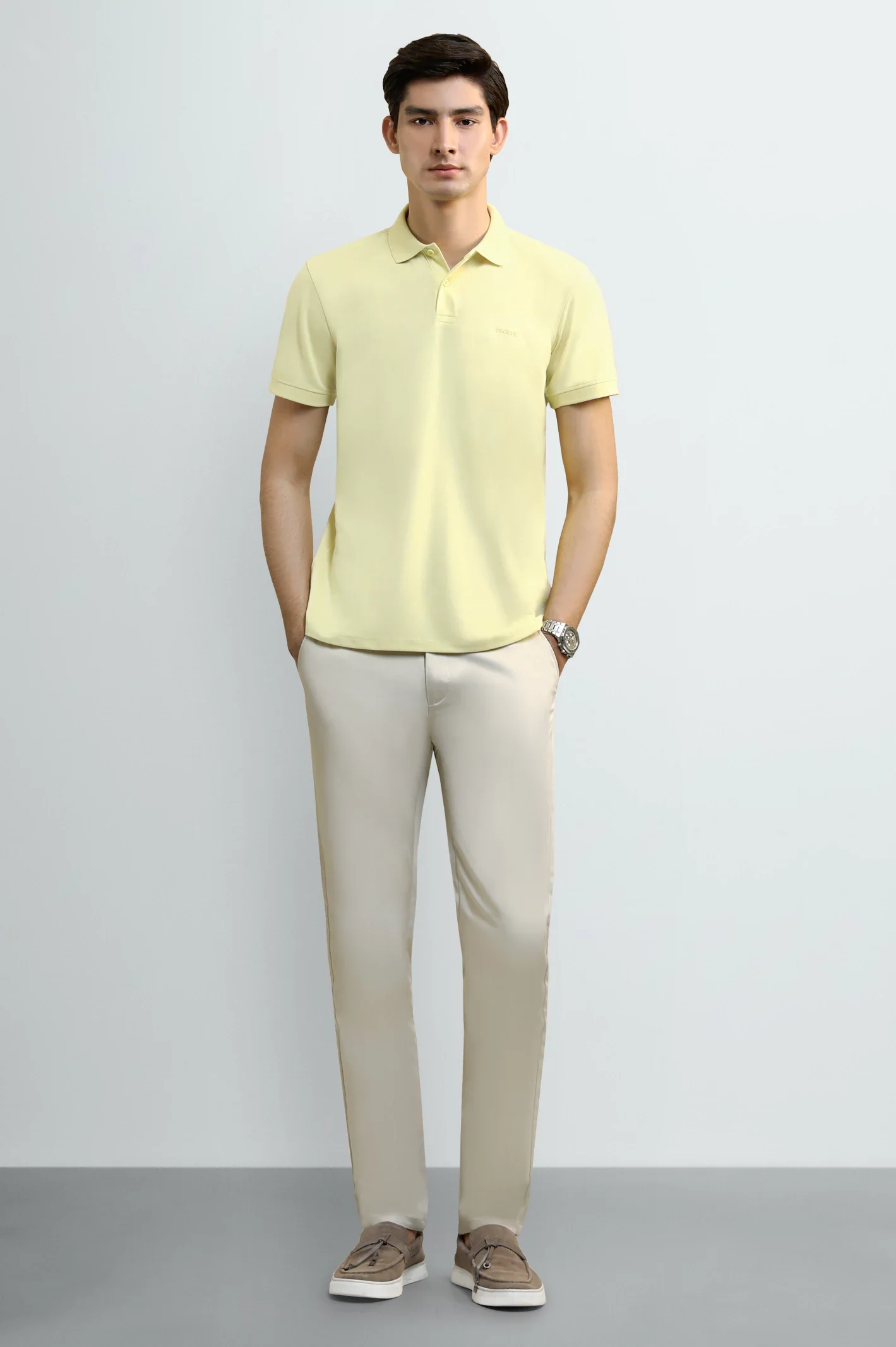 Lime Solid Collar Polo - Image 2