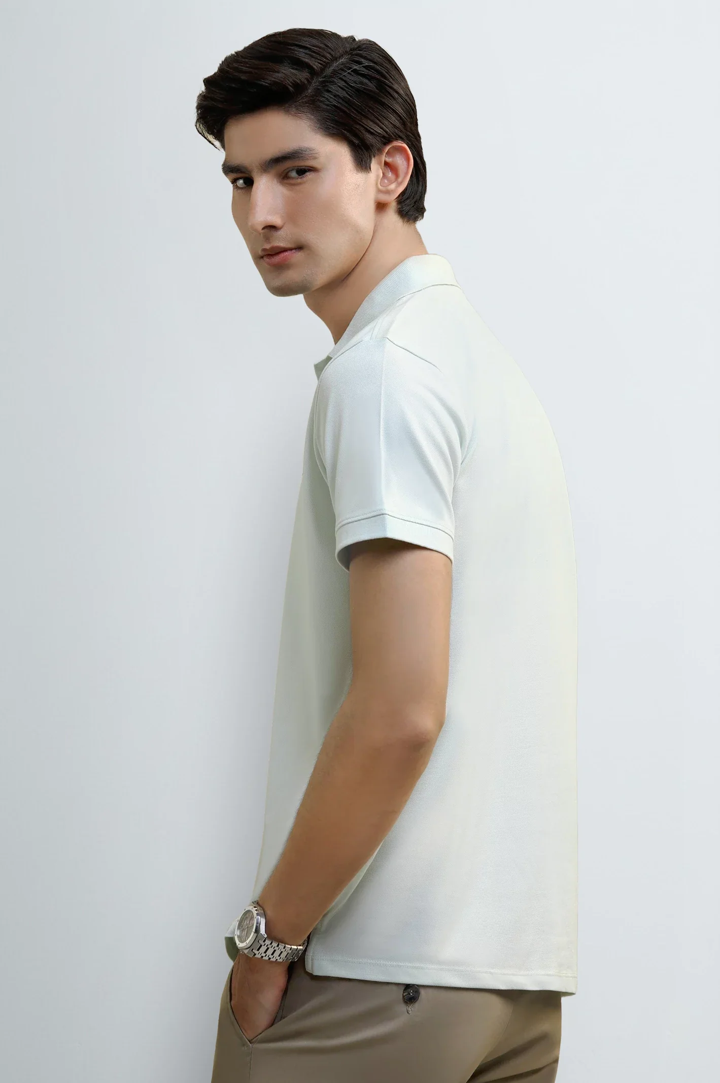 Mint Solid Collar Polo - Image 3