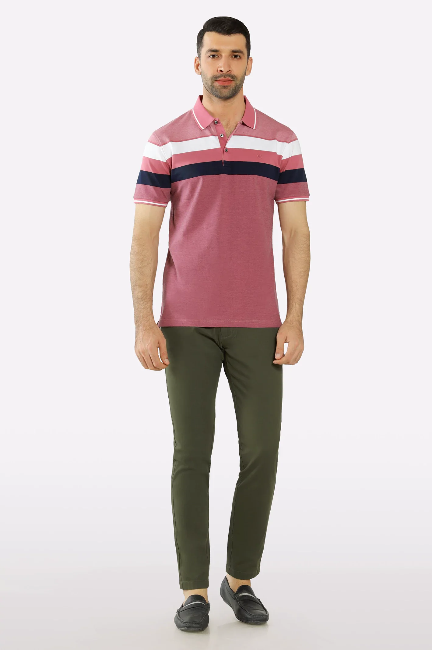 Pink Yarn Dyed Polo - Image 2