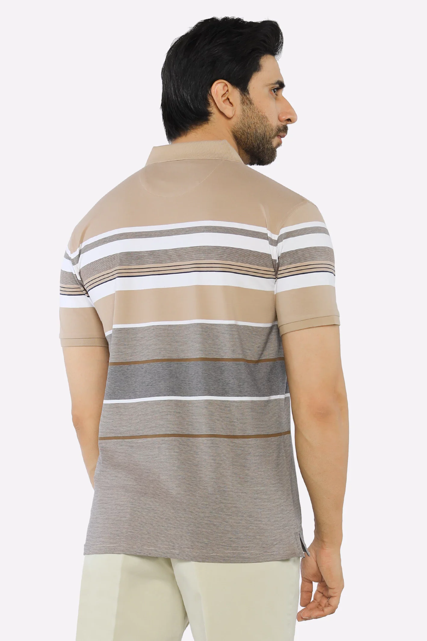 Beige Yarn Dyed Polo - Image 2