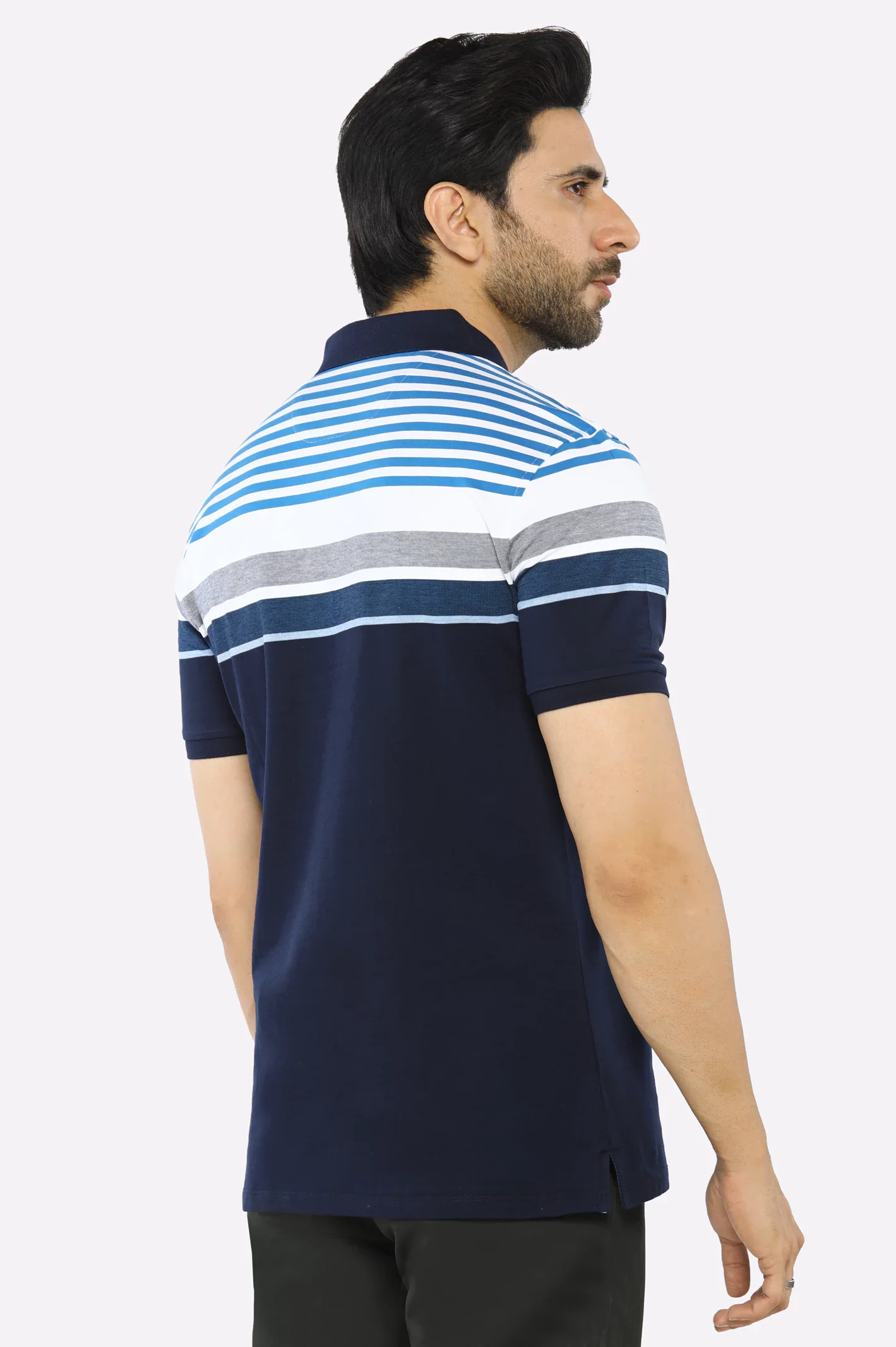 Blue Yarn Dyed Polo - Image 2