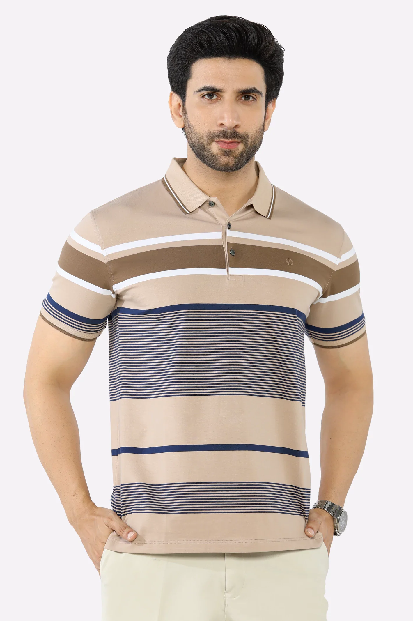 Brown Yarn Dyed Polo