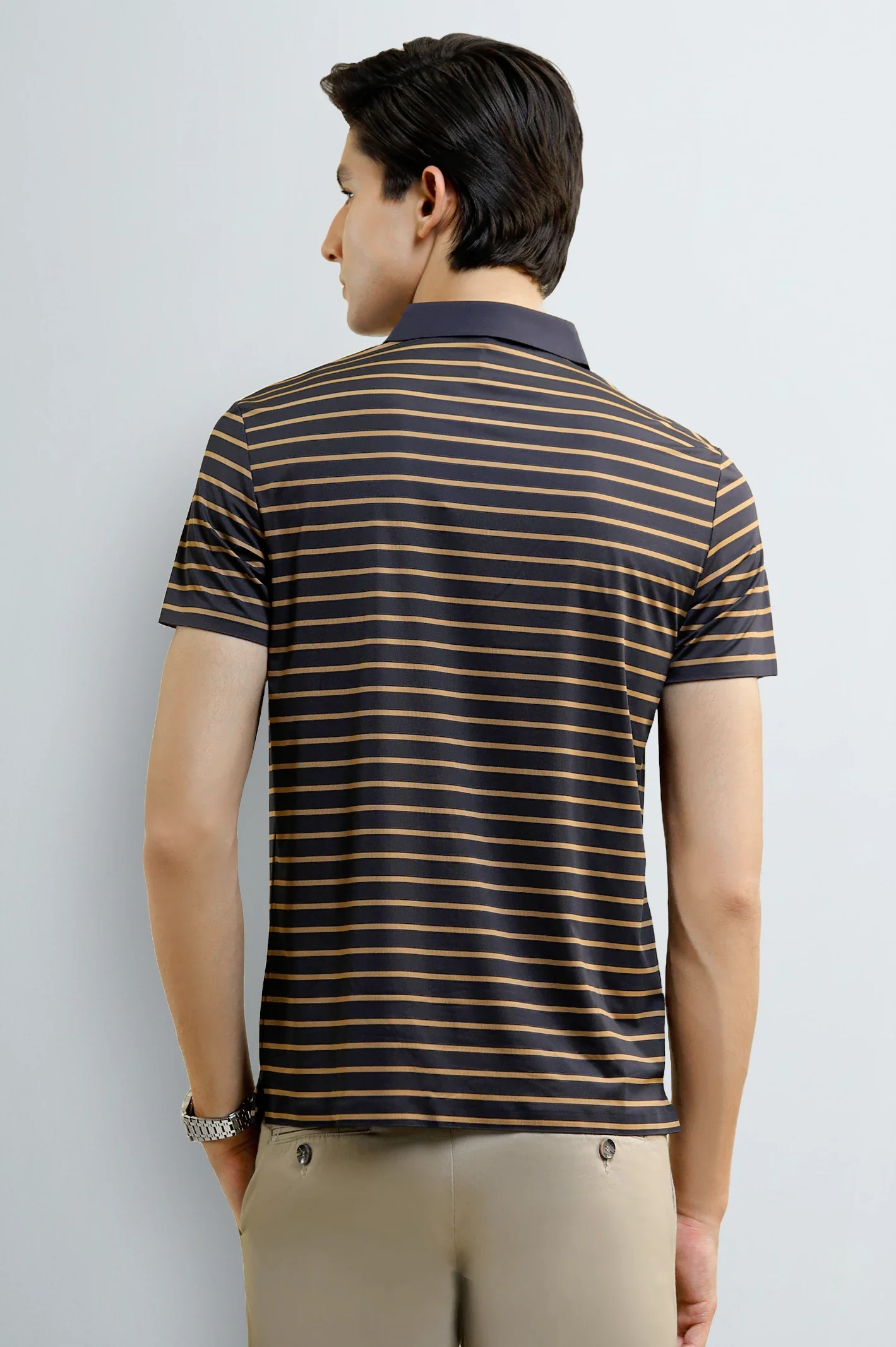 Black Striped Polo Shirt - Image 3