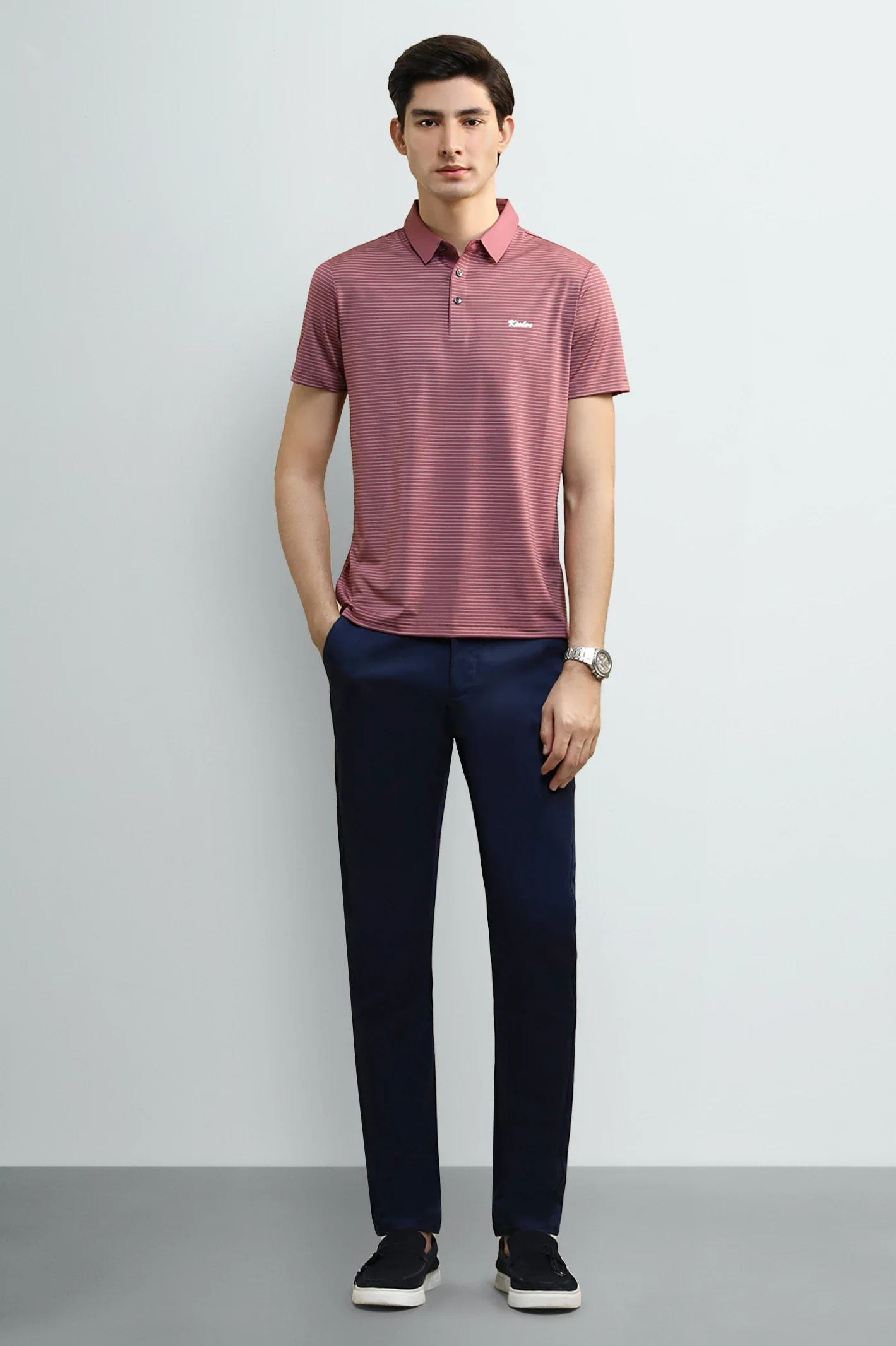 Men's Striped Short-Sleeve Polo Shirt - Image 2