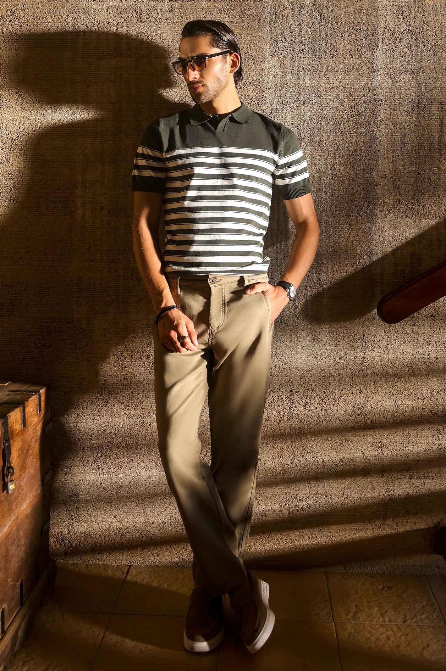 Green Flat Knit Polo - Image 2