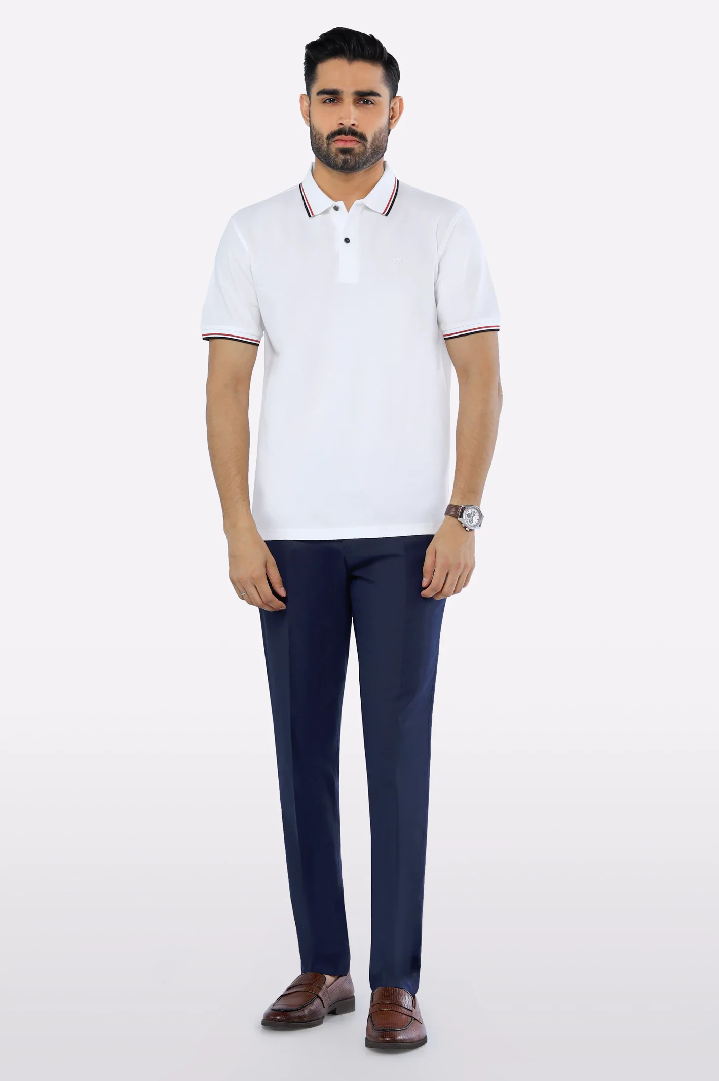 White Mercerised Polo - Image 2