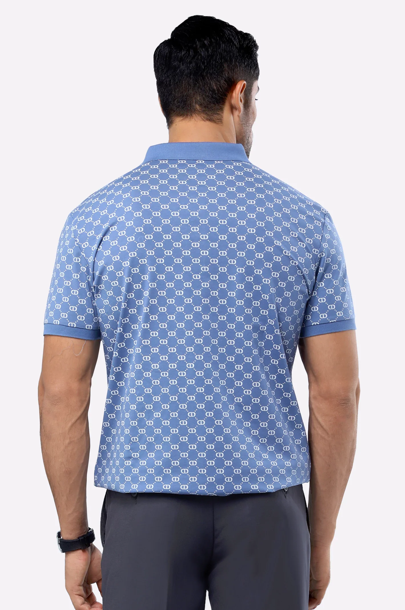 Blue Printed Polo - Image 3