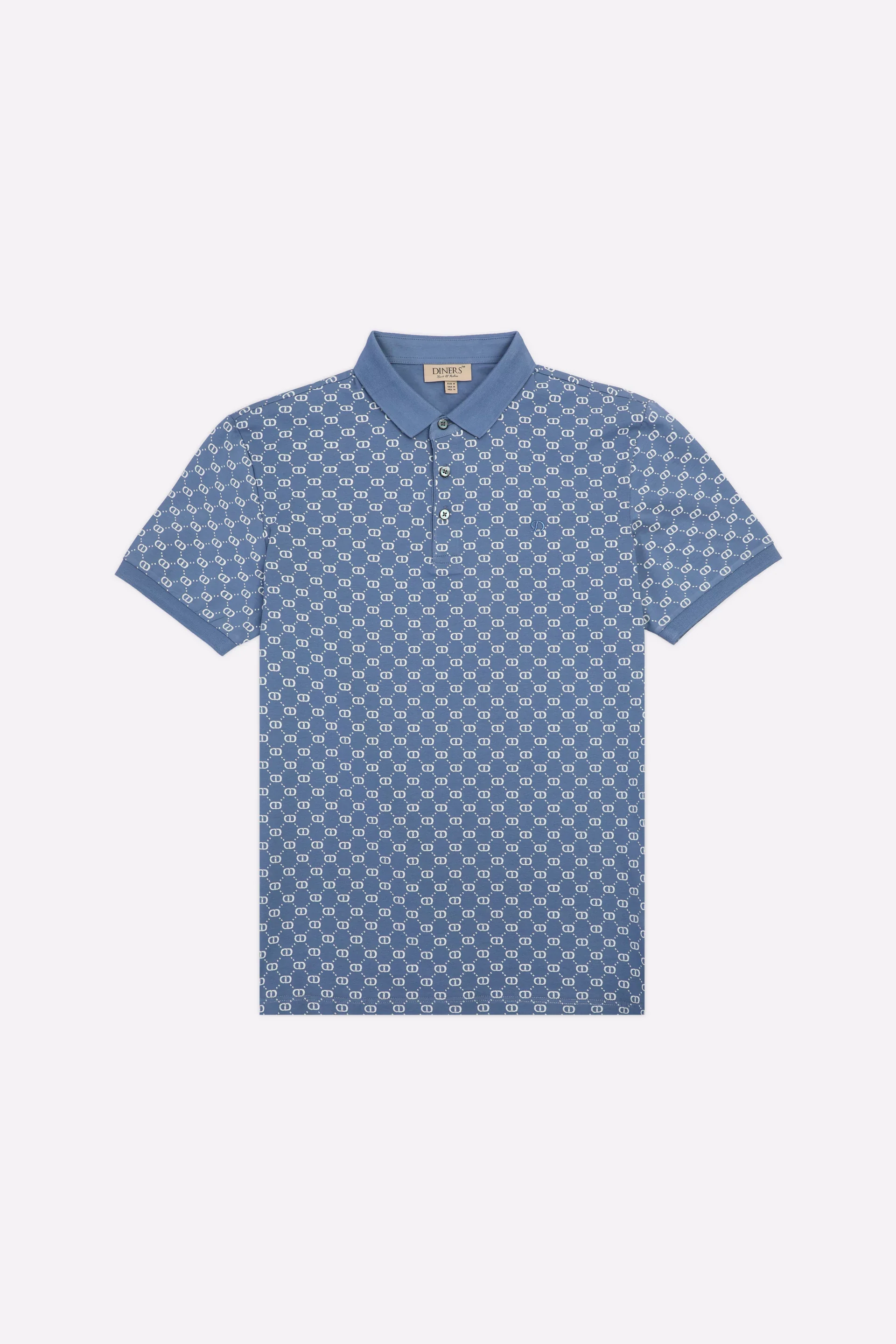 Blue Printed Polo - Image 4
