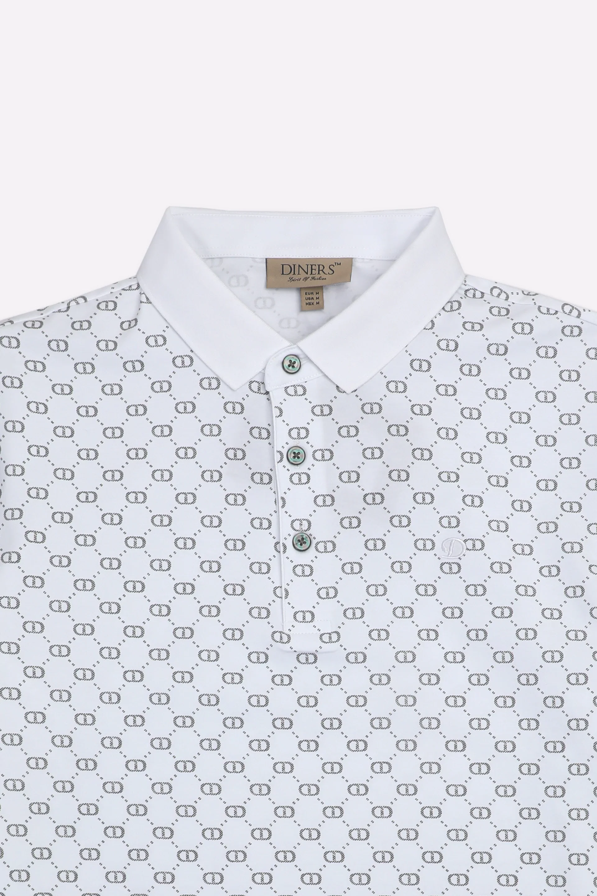 White Printed Polo - Image 5