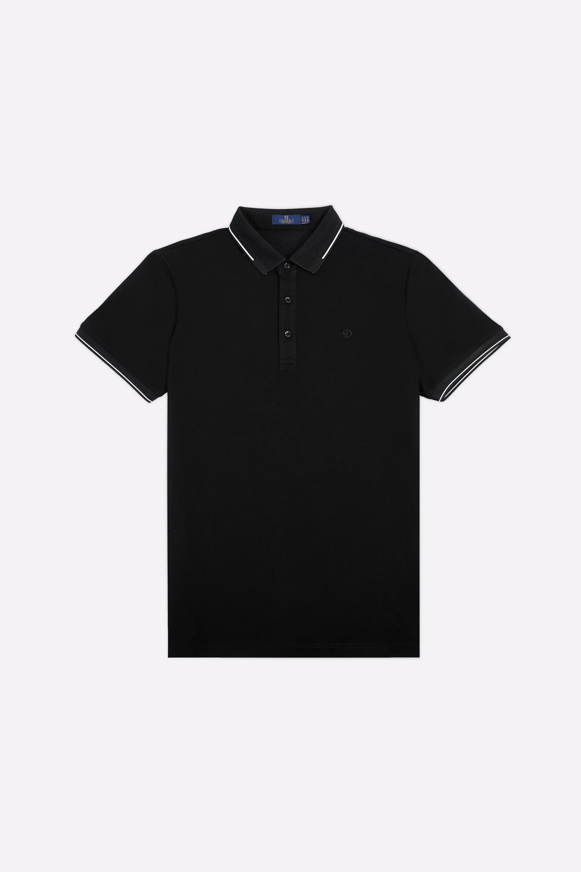 Black Basic Mercerized Polo - Image 4