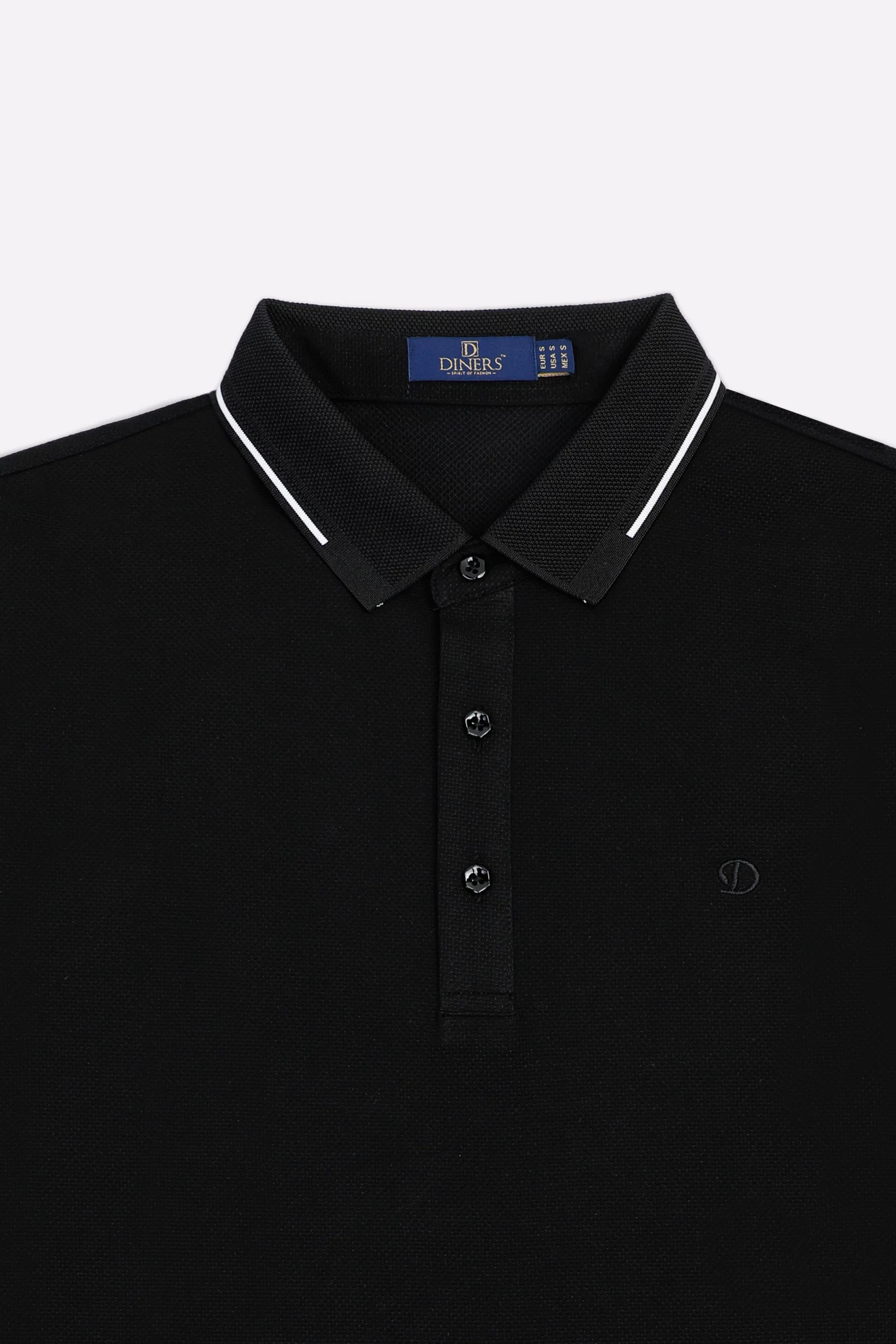 Black Basic Mercerized Polo - Image 5