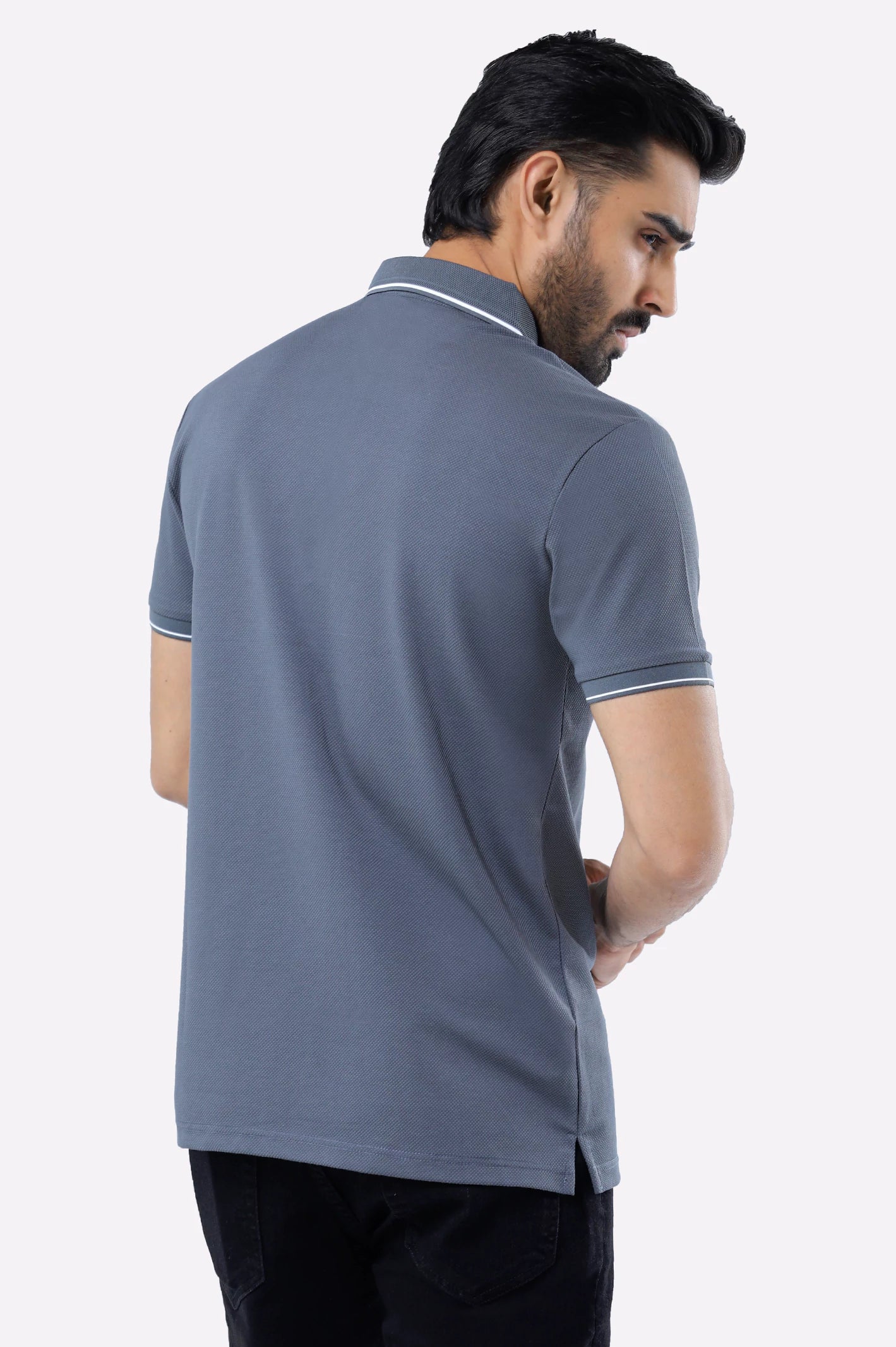 Dark Grey Basic Mercerized Polo - Image 3