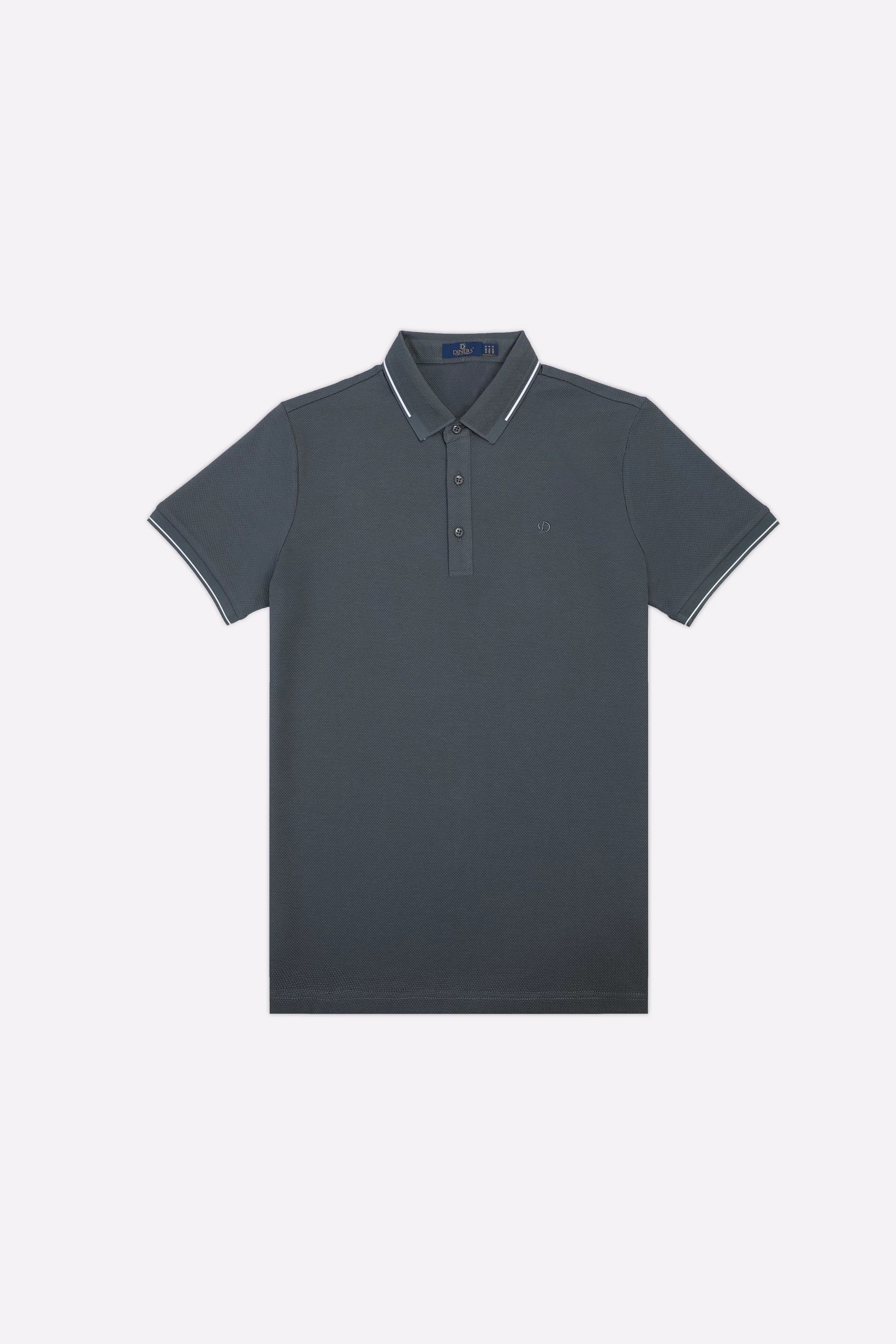 Dark Grey Basic Mercerized Polo - Image 4