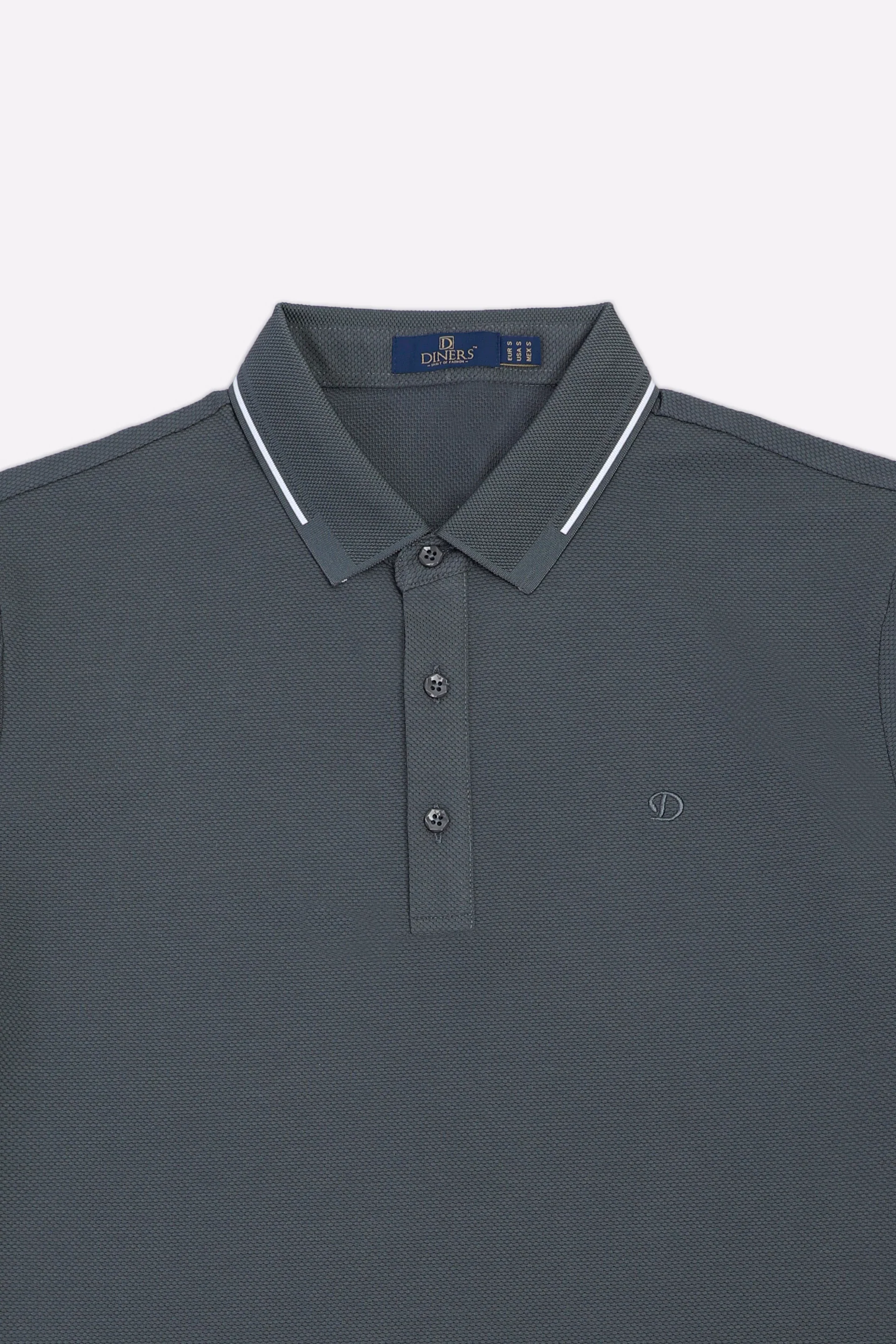 Dark Grey Basic Mercerized Polo - Image 5