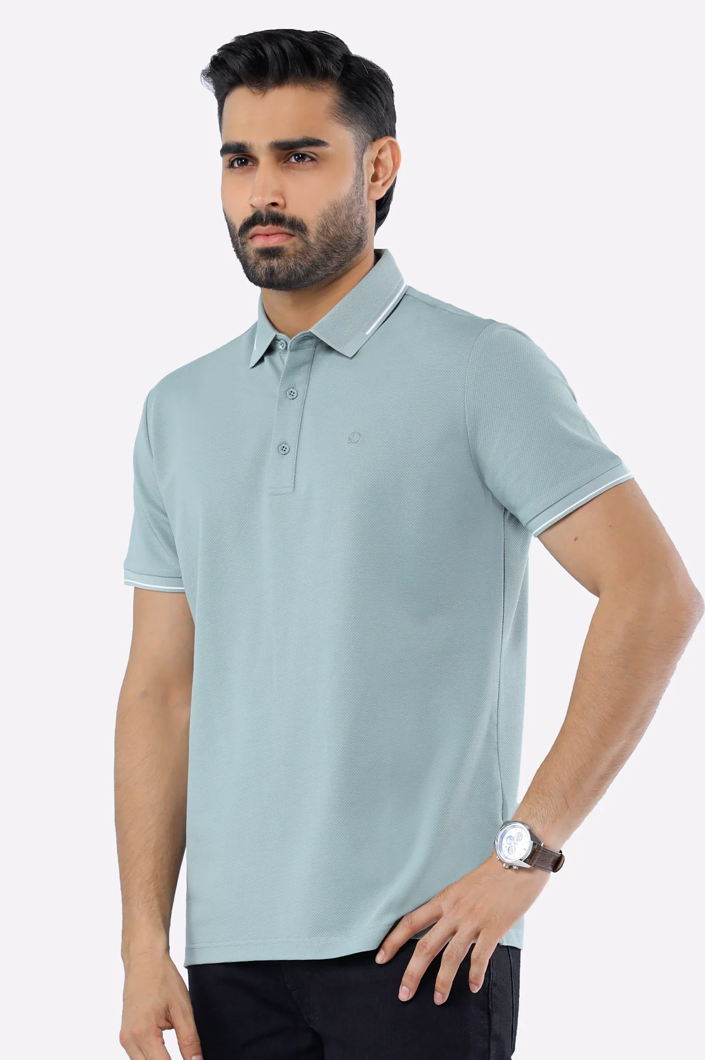 Light Green Basic Mercerized Polo