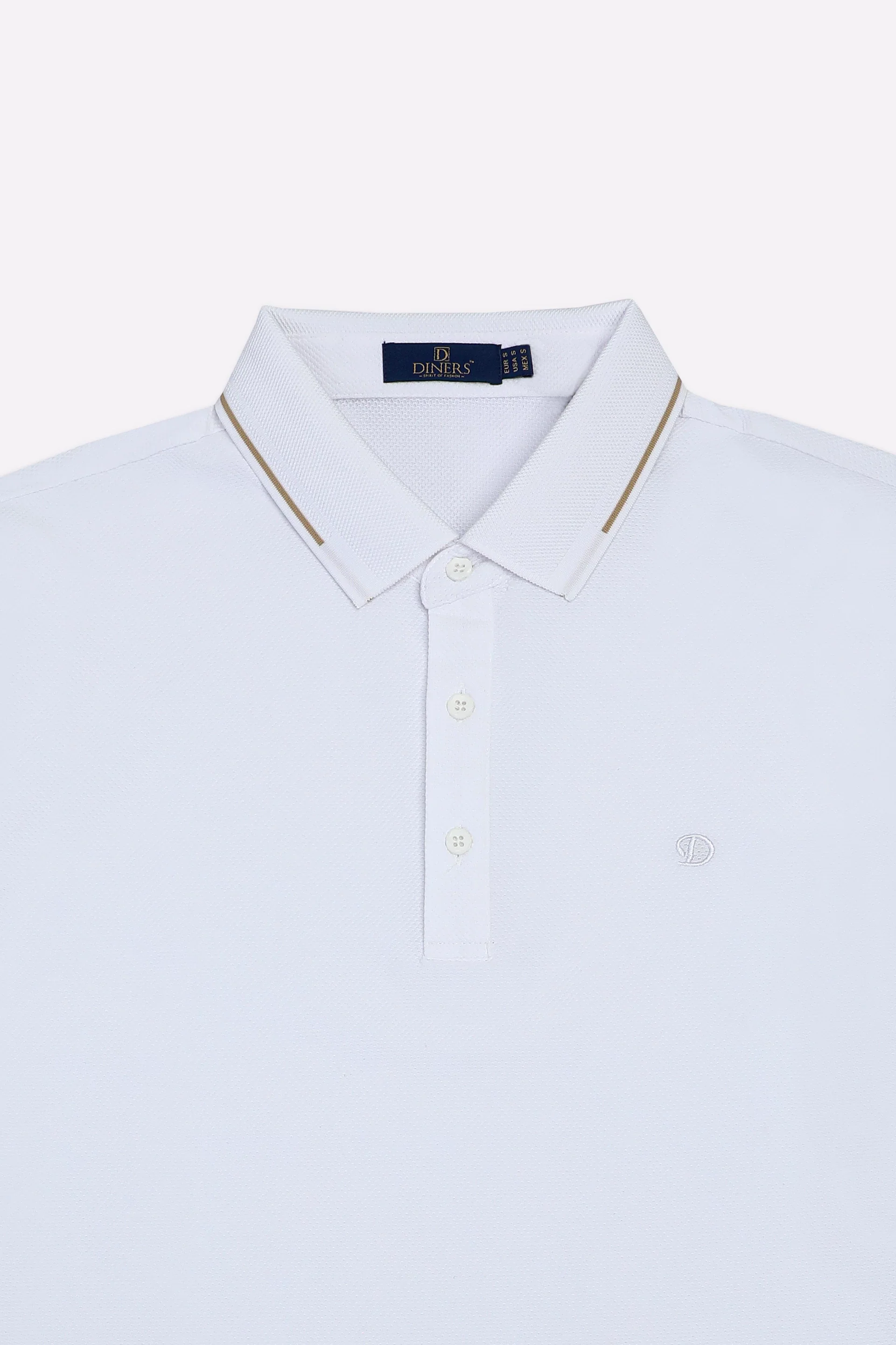 White Basic Mercerized Polo - Image 5