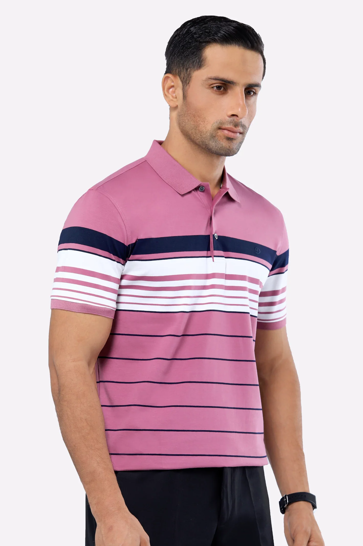Pink Yarn Dyed Polo
