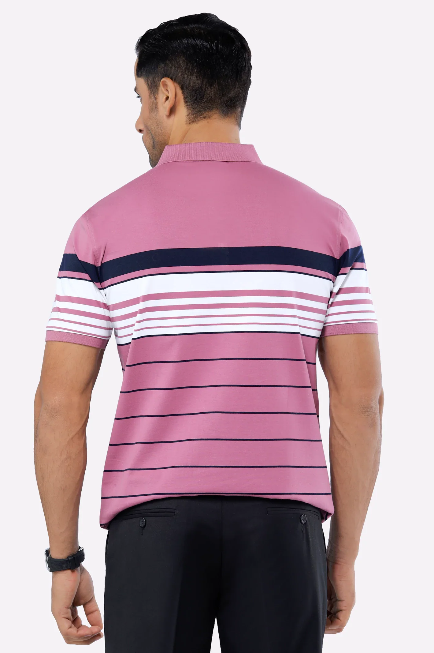 Pink Yarn Dyed Polo - Image 3