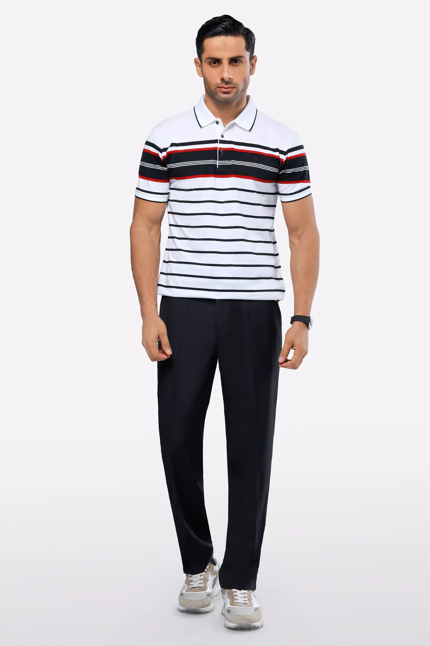 White Yarn Dyed Polo - Image 2