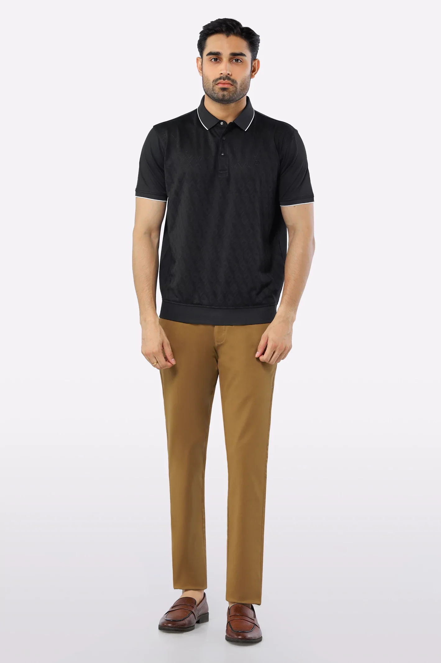 Black Mercerized Polo - Image 2