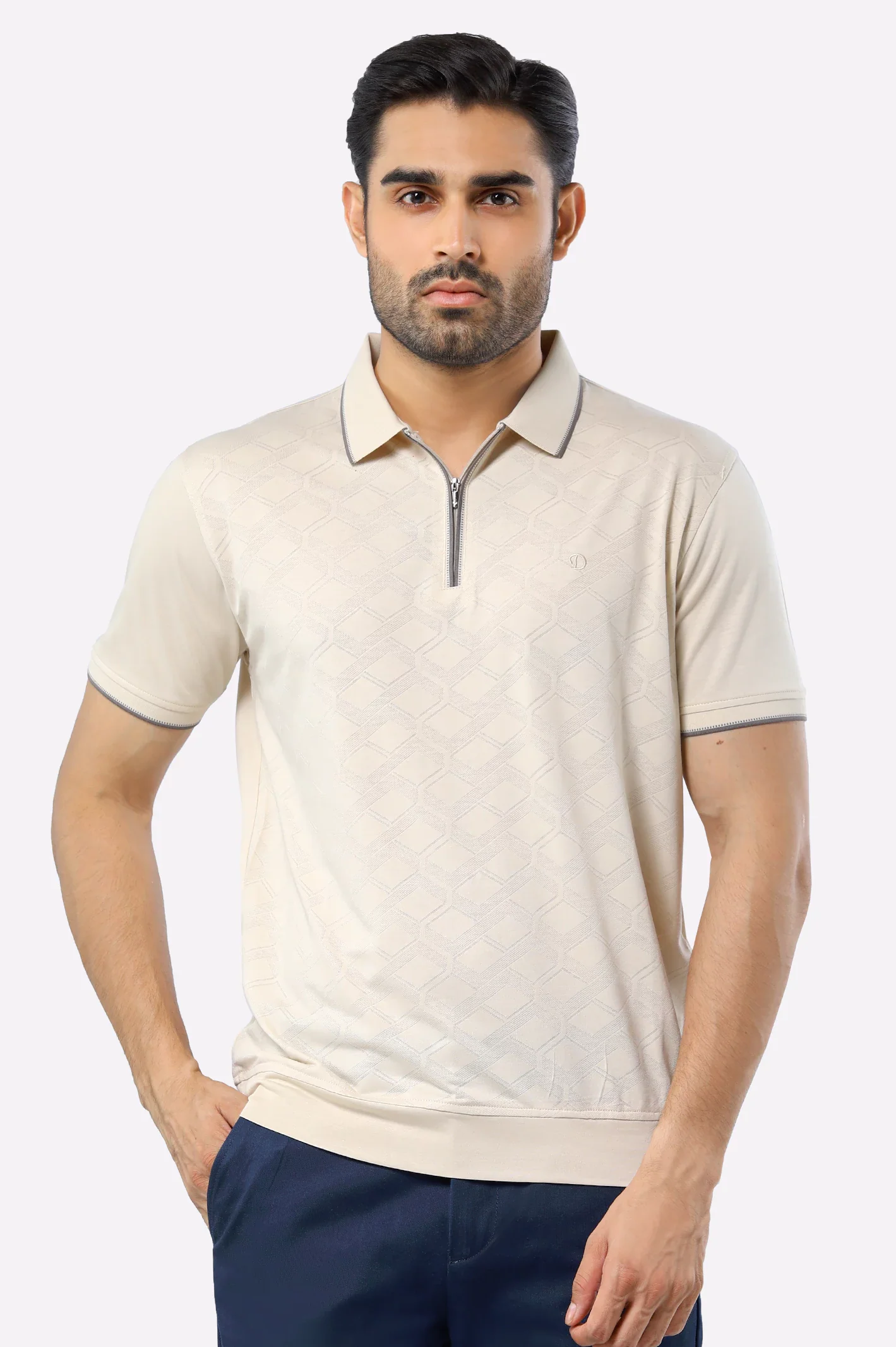 Beige Mercerized Polo