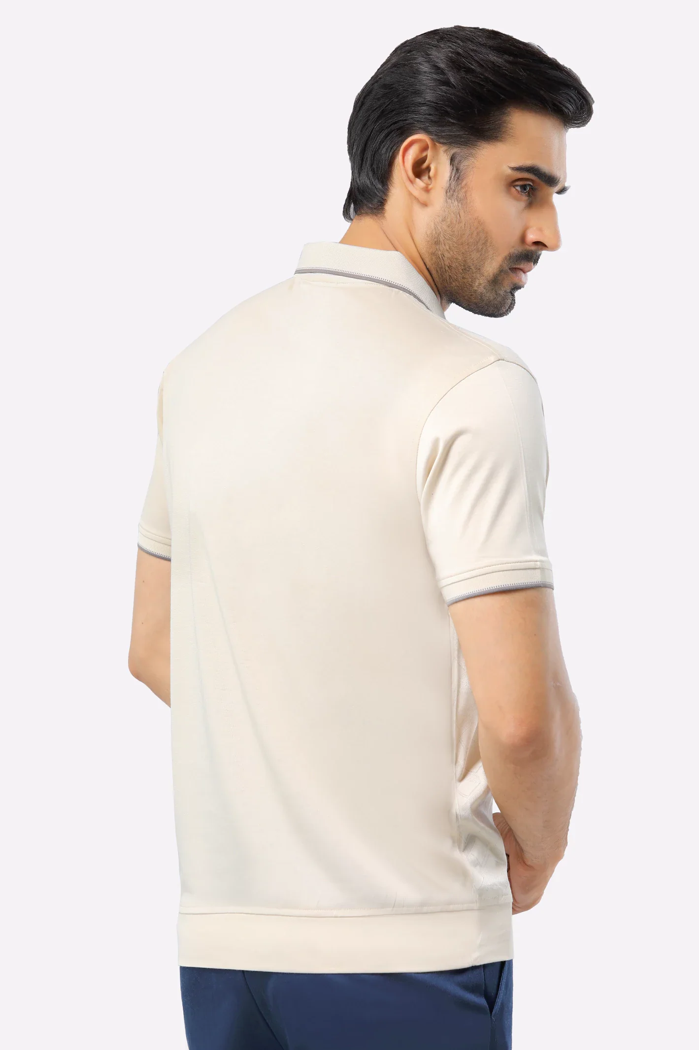 Beige Mercerized Polo - Image 3