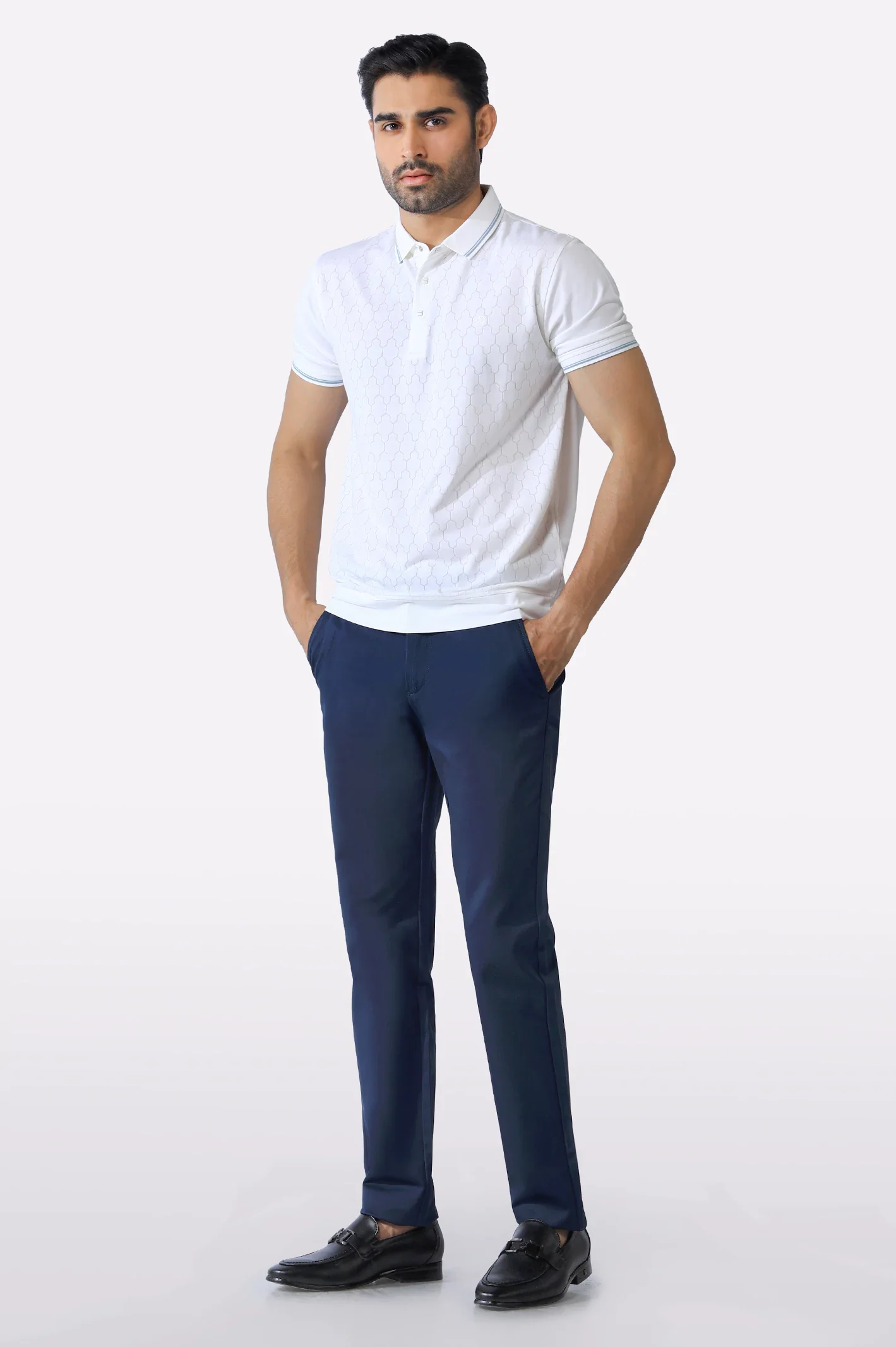 White Mercerized Polo - Image 2