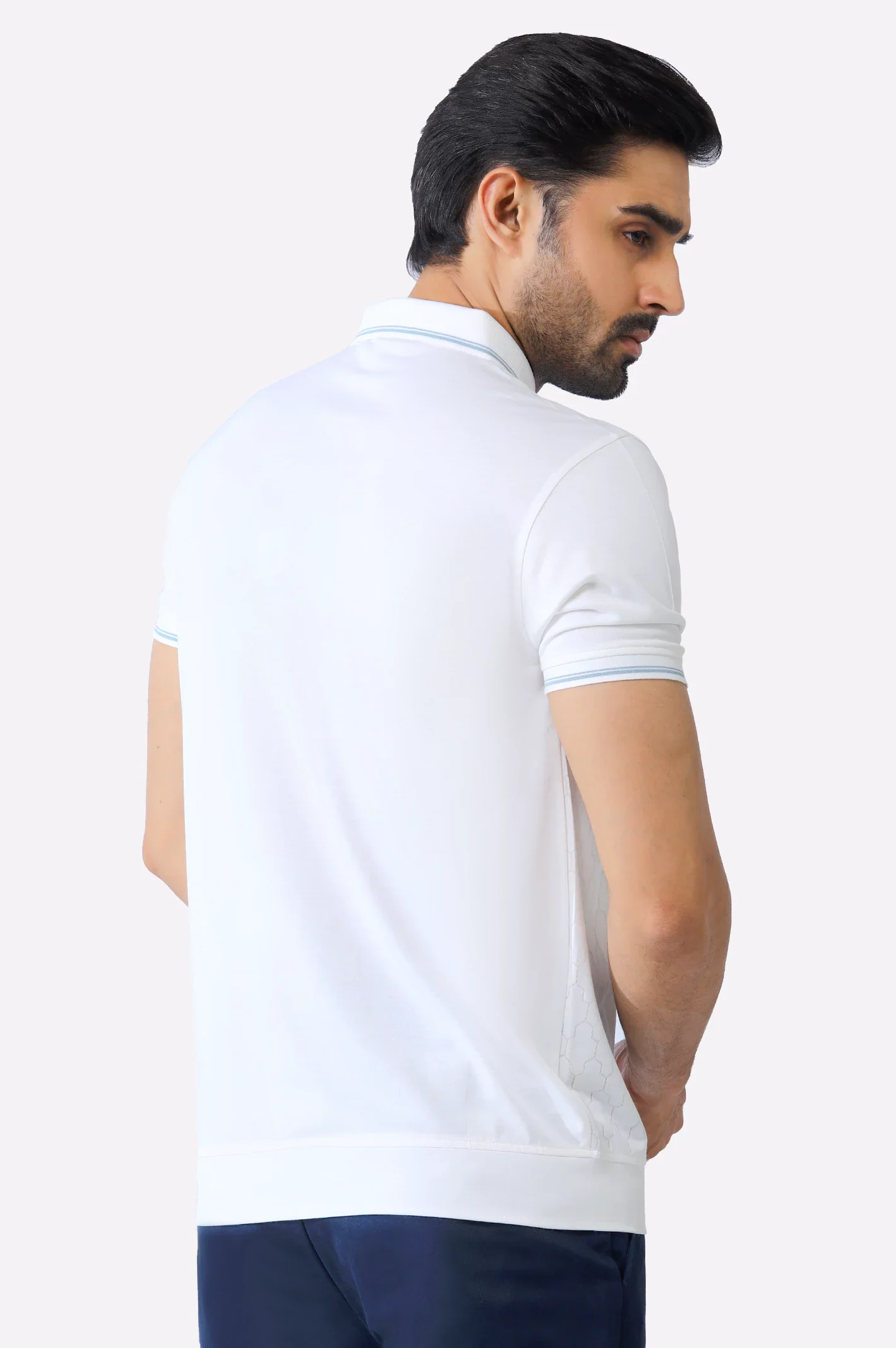White Mercerized Polo - Image 3
