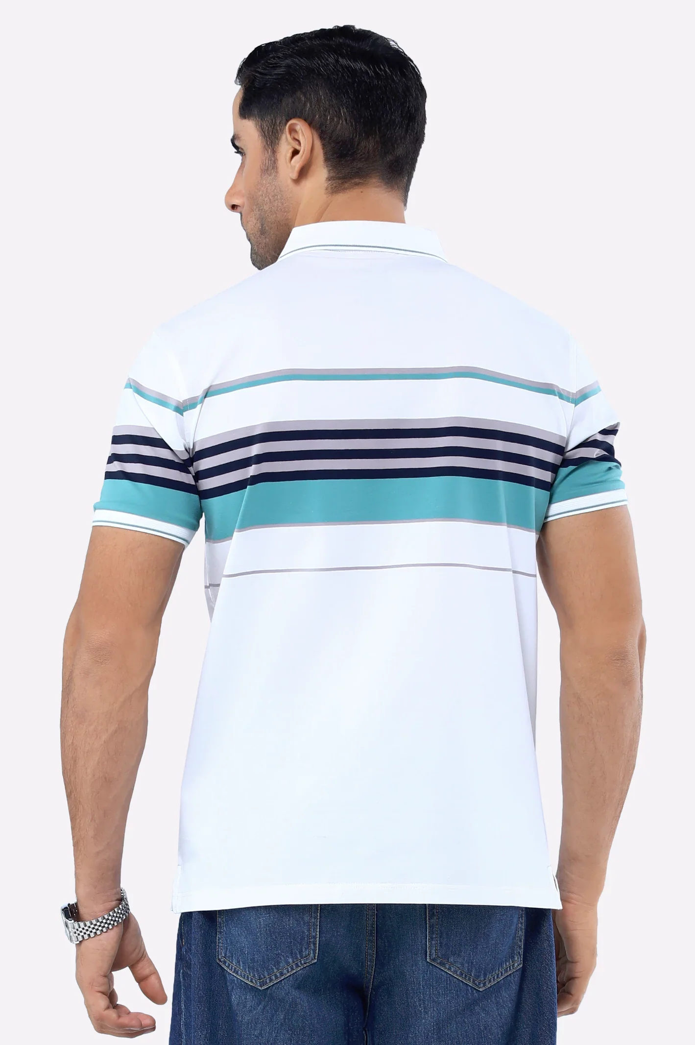 White Yarn Dyed Polo - Image 3