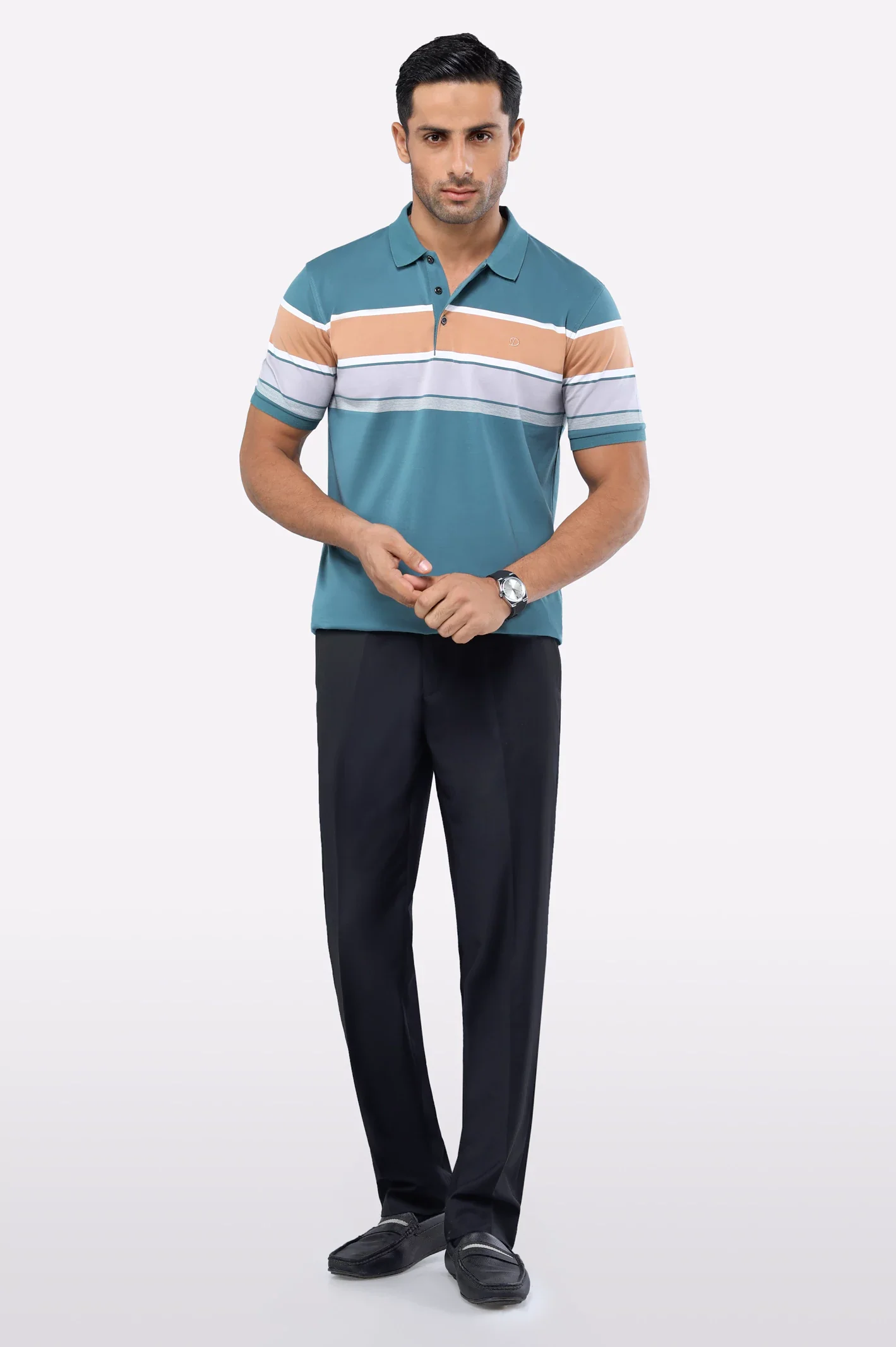 Green Yarn Dyed Polo - Image 2
