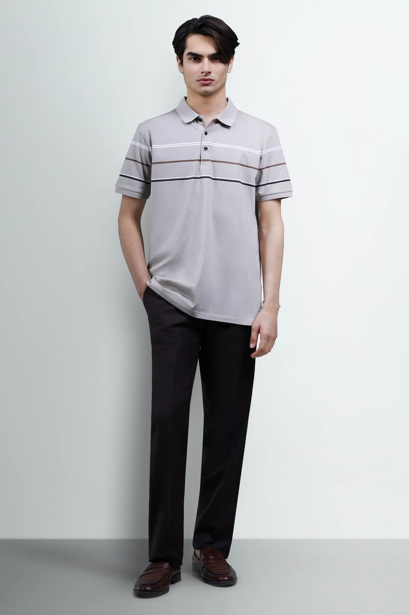 Beige Yarn Dyed Polo - Image 2