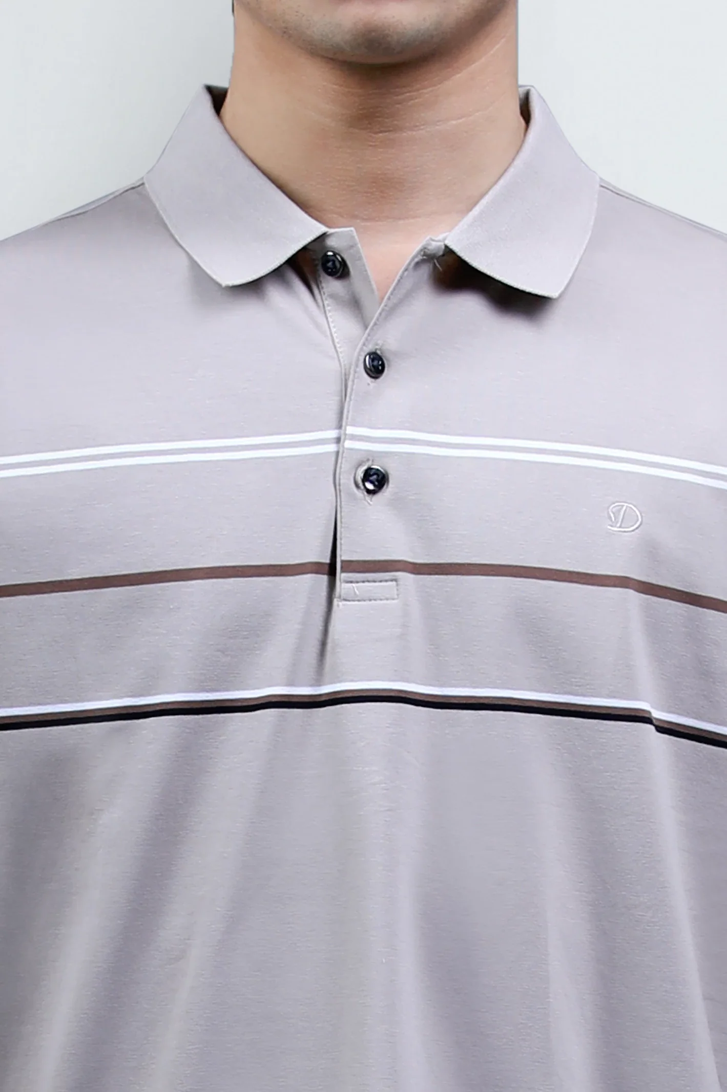 Beige Yarn Dyed Polo - Image 3
