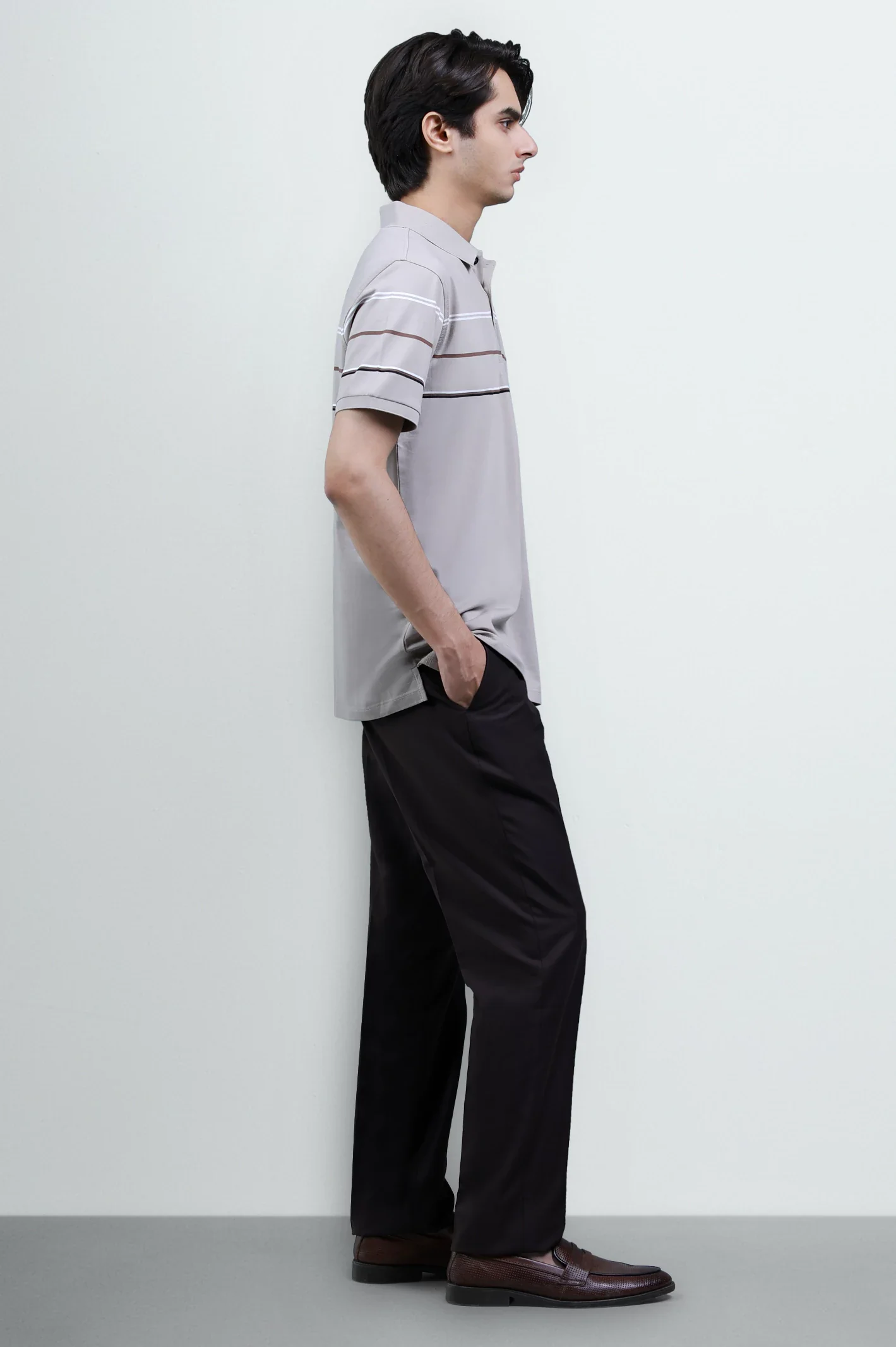 Beige Yarn Dyed Polo - Image 4