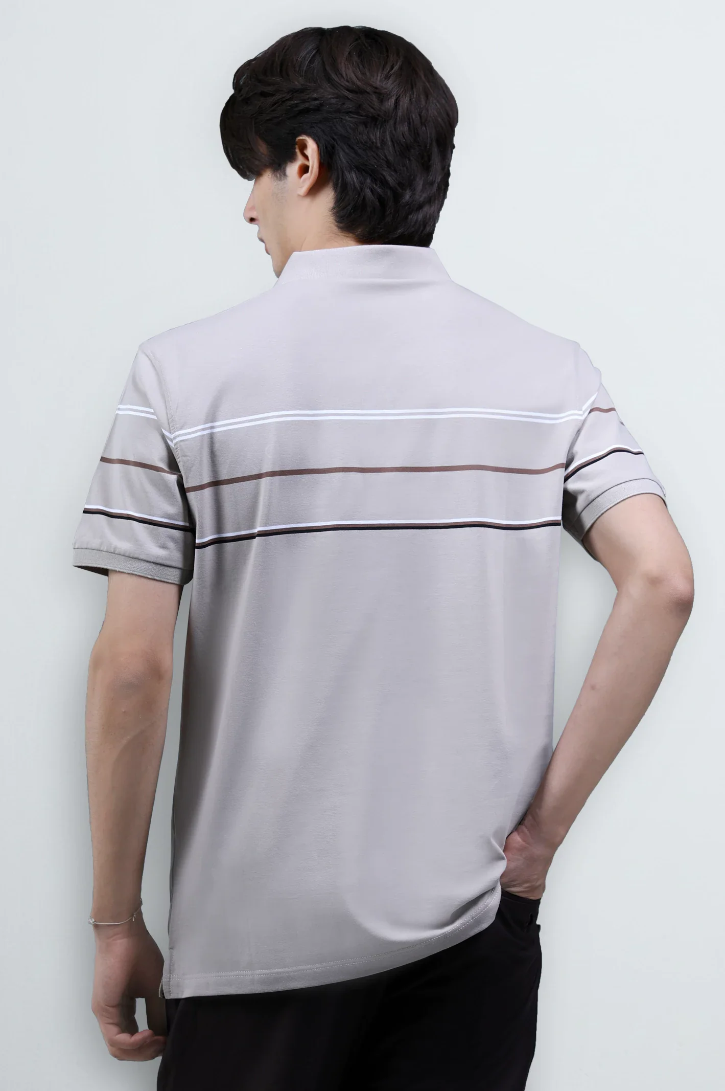 Beige Yarn Dyed Polo - Image 5