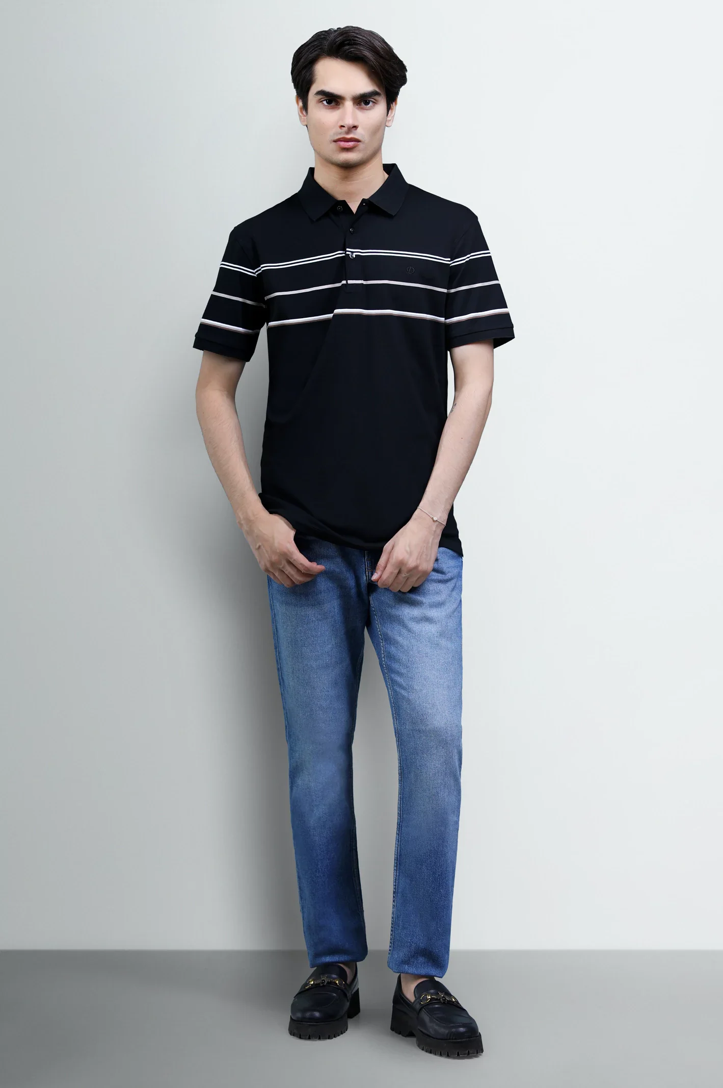 Black Yarn Dyed Polo - Image 2