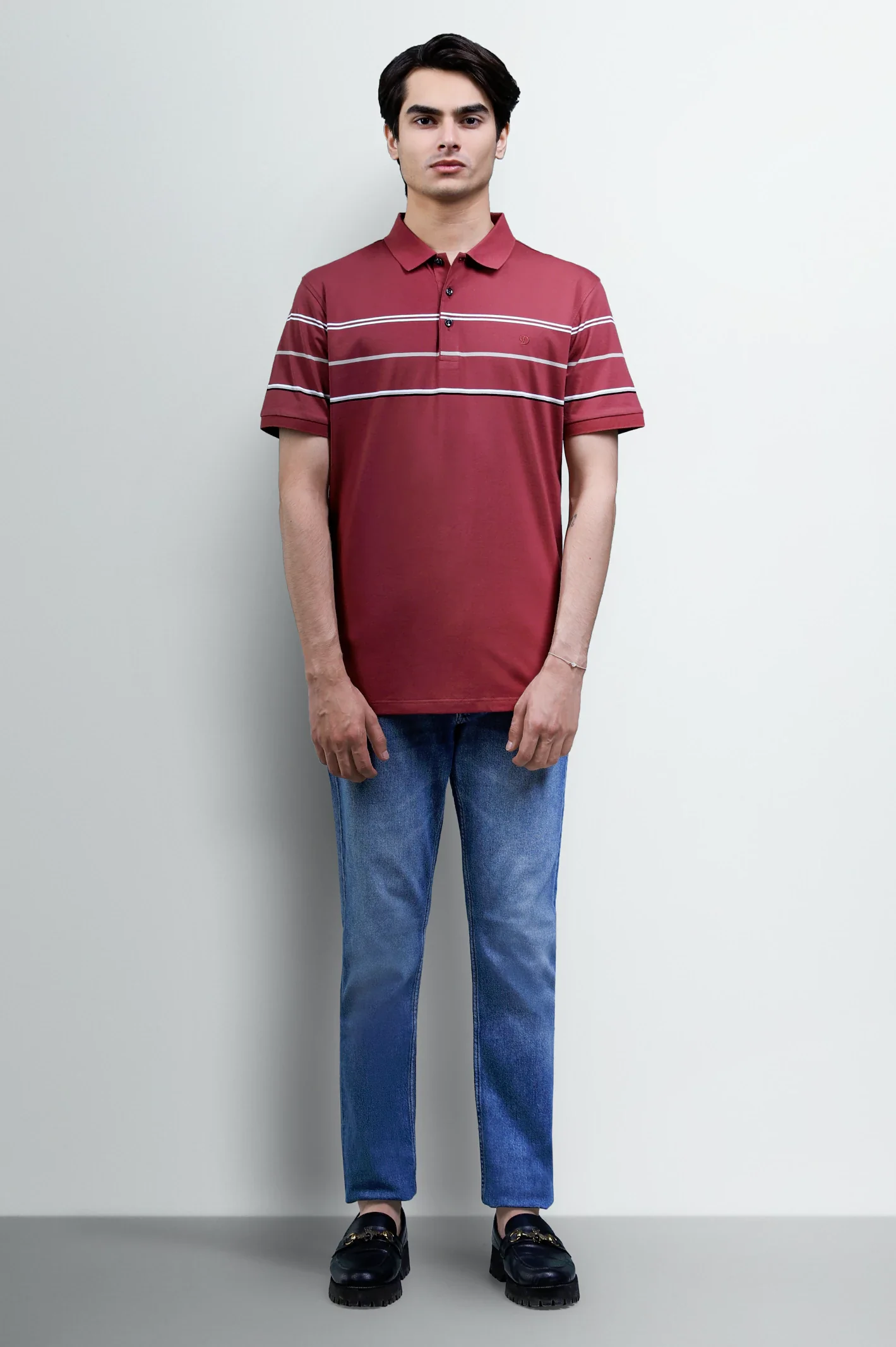 Maroon Yarn Dyed Polo - Image 2